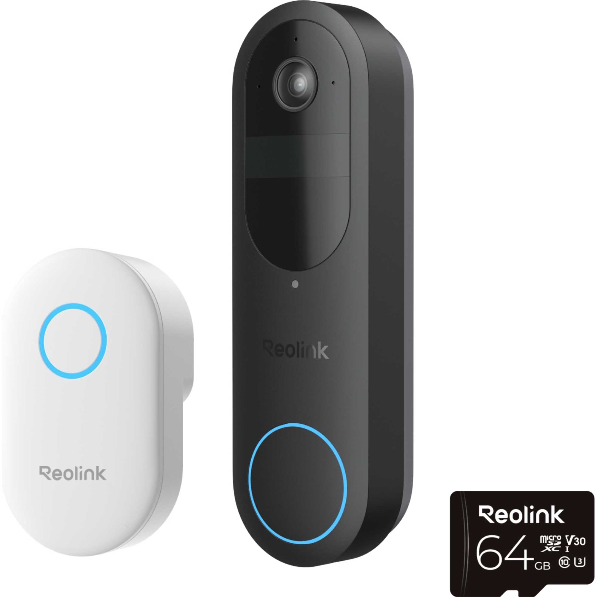 Reolink 2K WiFi Battery Video Doorbell, Smart Detection with Chime + 64GB
