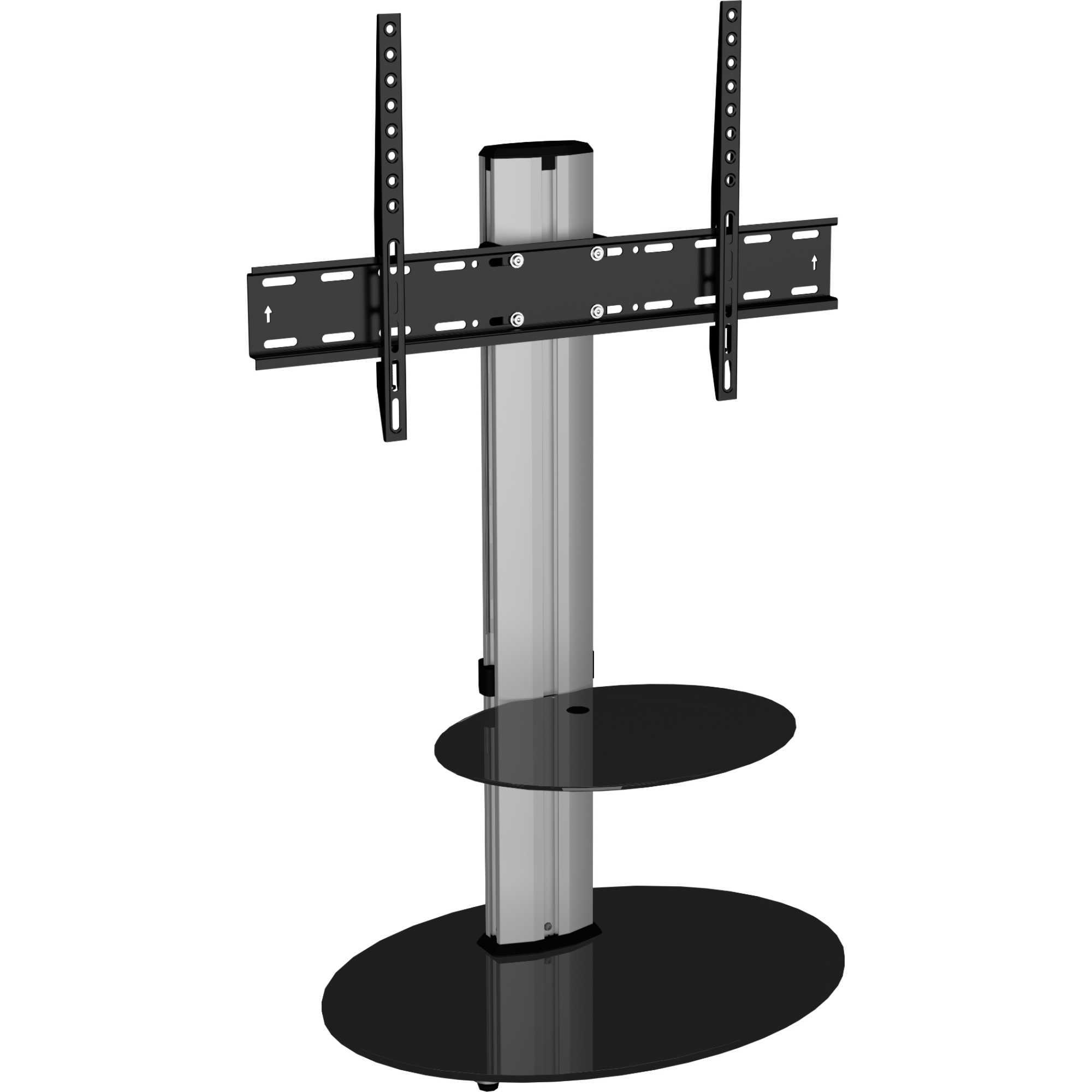 AVF\\ FSL600ENSB Eno 60cm Pedestal TV Stand with Shelf - Glass