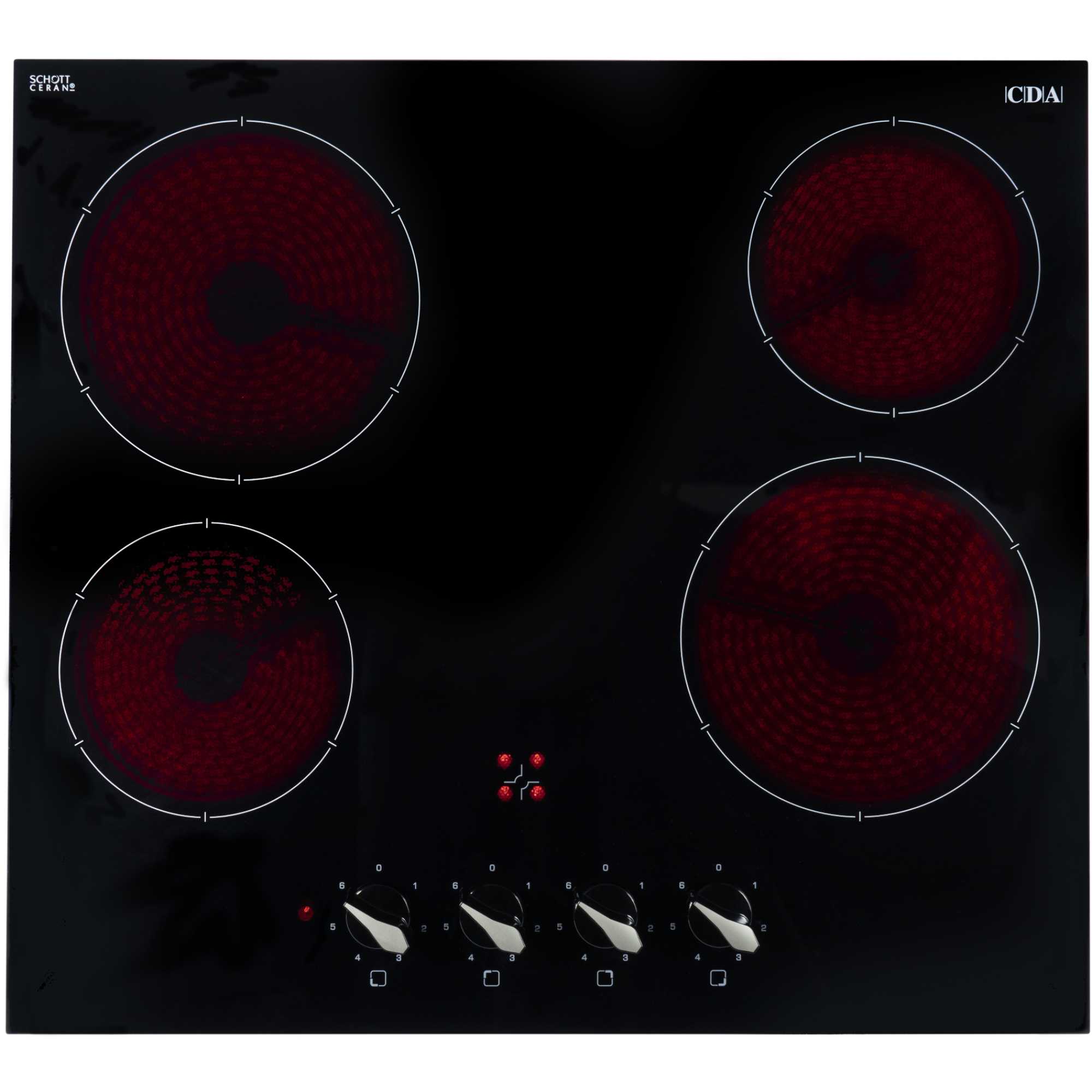 CDA HC6312FR 60cm 4 Zone Ceramic Hob - Black