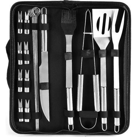 18 Piece Stainless Steel Bbq Tool Set For Home And Outdoors