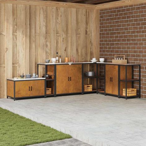 Kitchen Shelving Unit HATTEM Rusty 30 x 50 x 92 cm Steel vidaXL