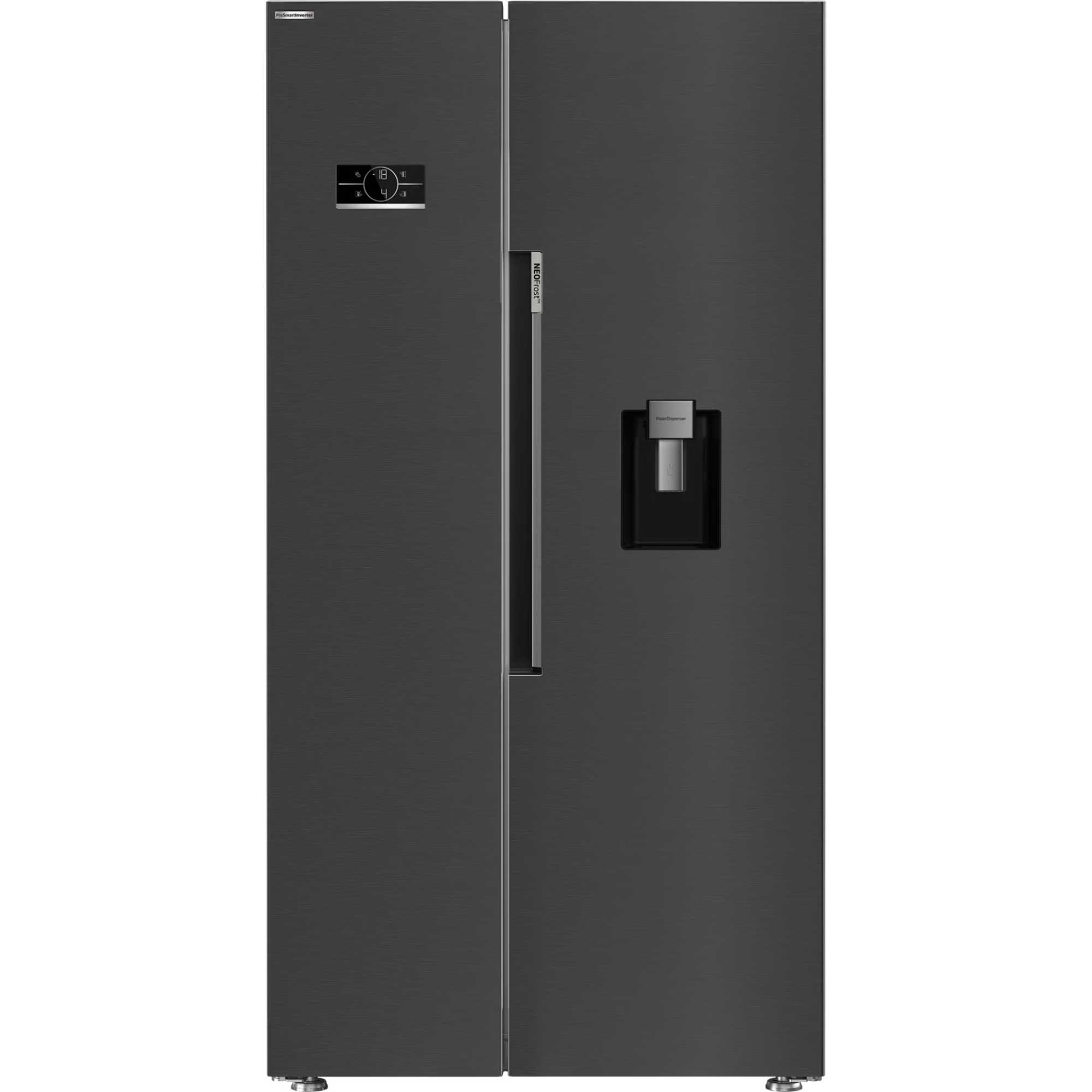 Beko American Style Fridge Freezer 50/50 NeoFrost - Black Steel