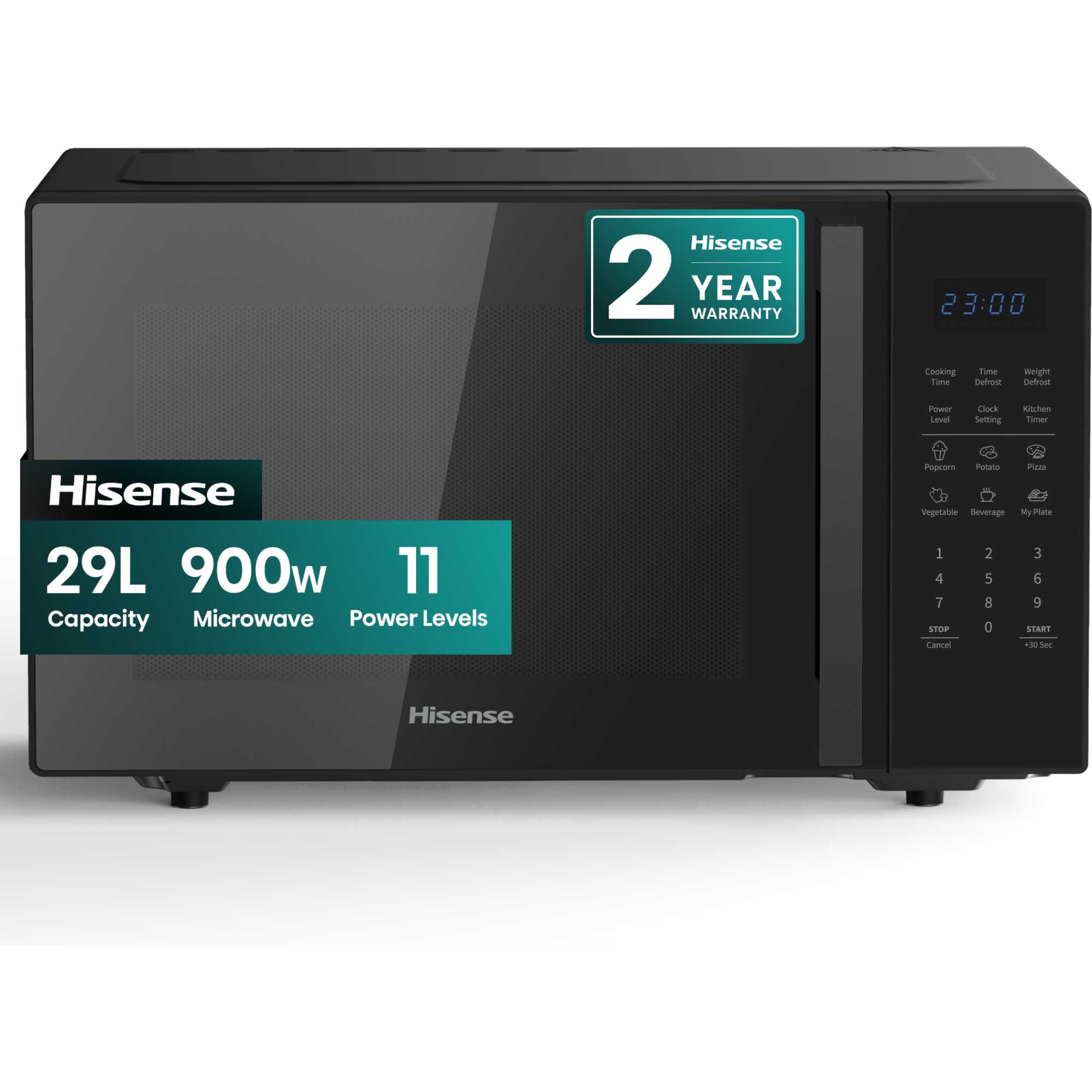 Hisense H29MOBS9HGUK 29L 900W Microwave Grill - Black