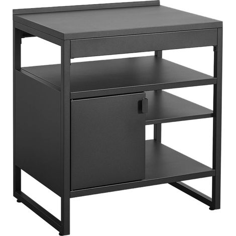 Outdoor kitchen steel 1 door 3 shelves L80cm black - Kea