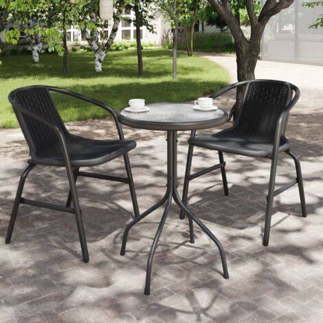 Garden Table Ø50x71 cm Steel Anthracite vidaXL