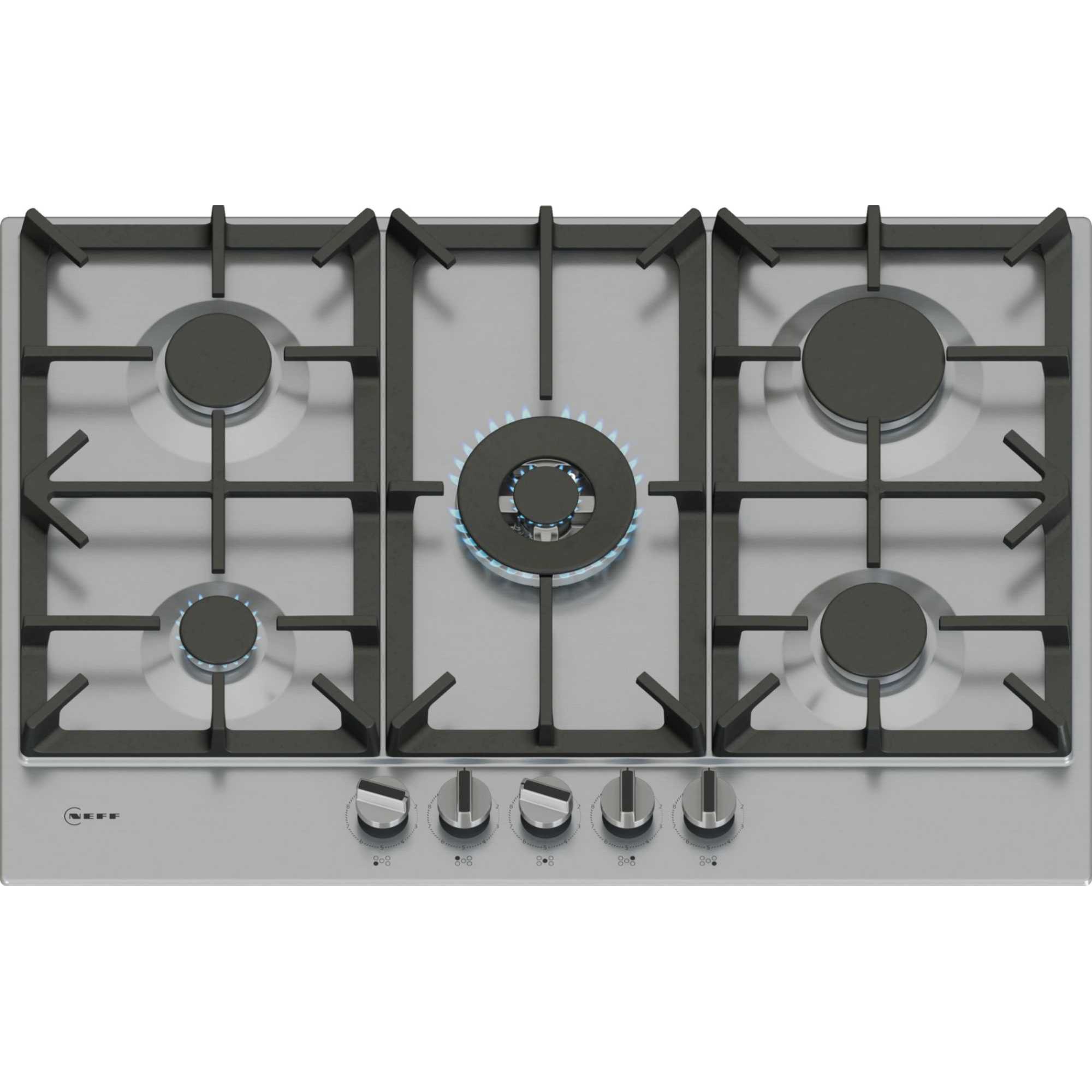 NEFF T27CIQ8N0 N70 75cm 5 Burner Gas Hob - Stainless Steel