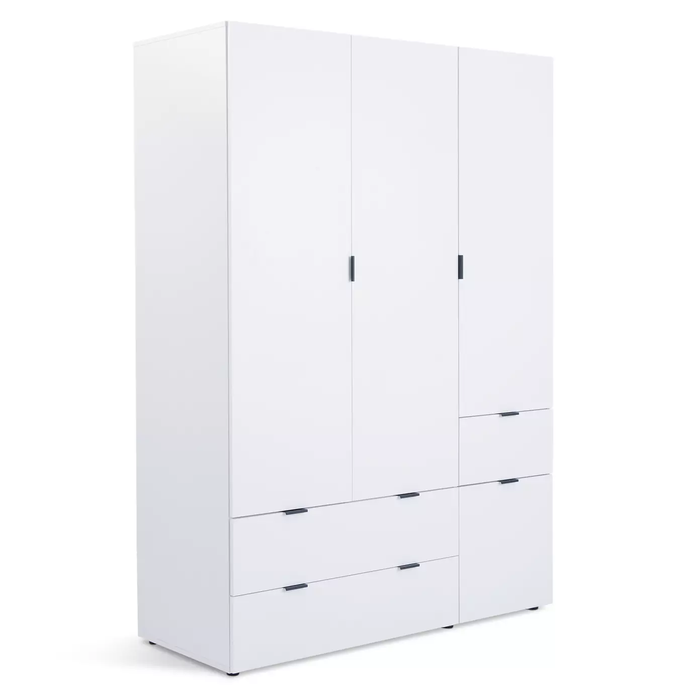 Zeke 3 Door 3 Drawer Wardrobe - White