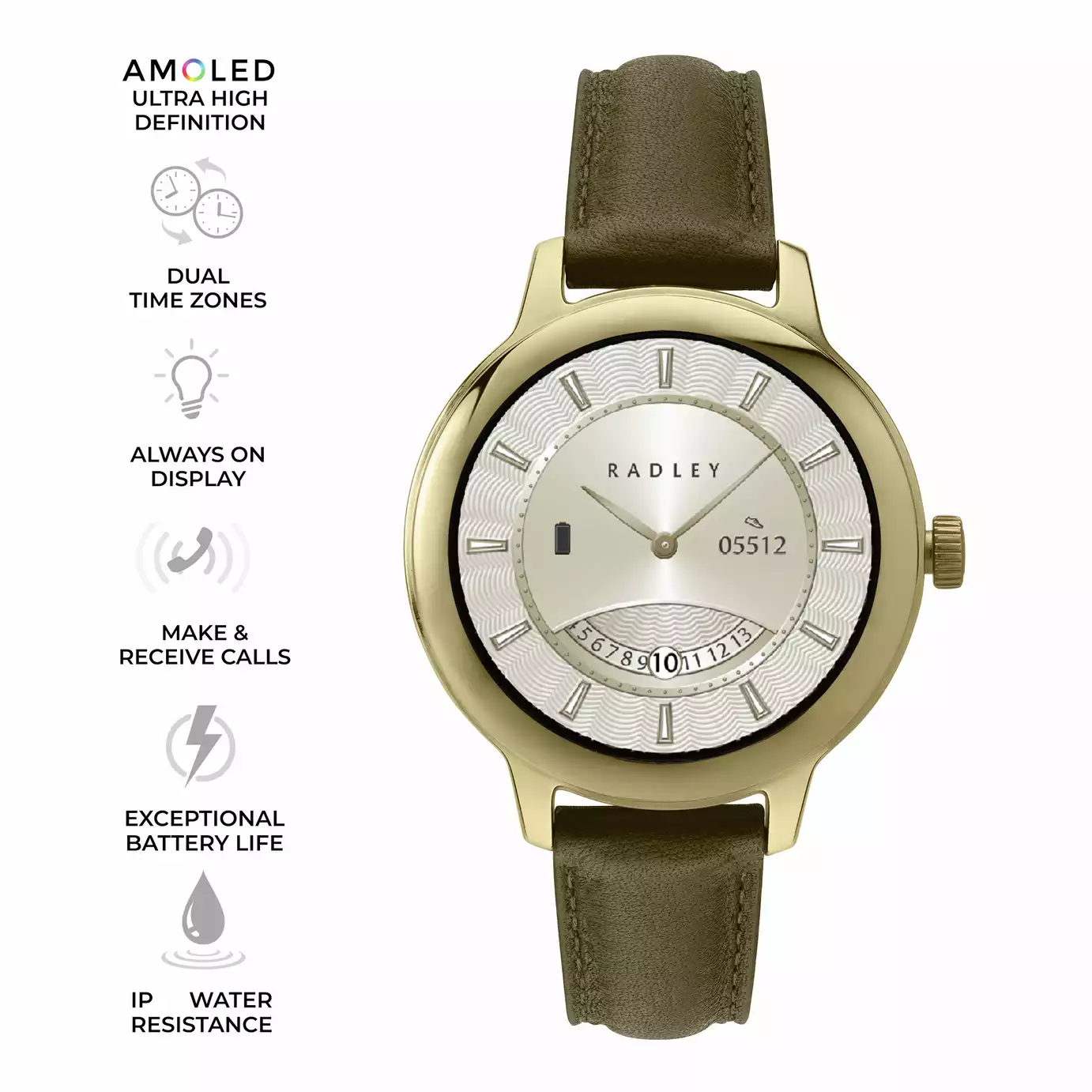 Radley Series 59 Acorn Leather Strap Smart Watch