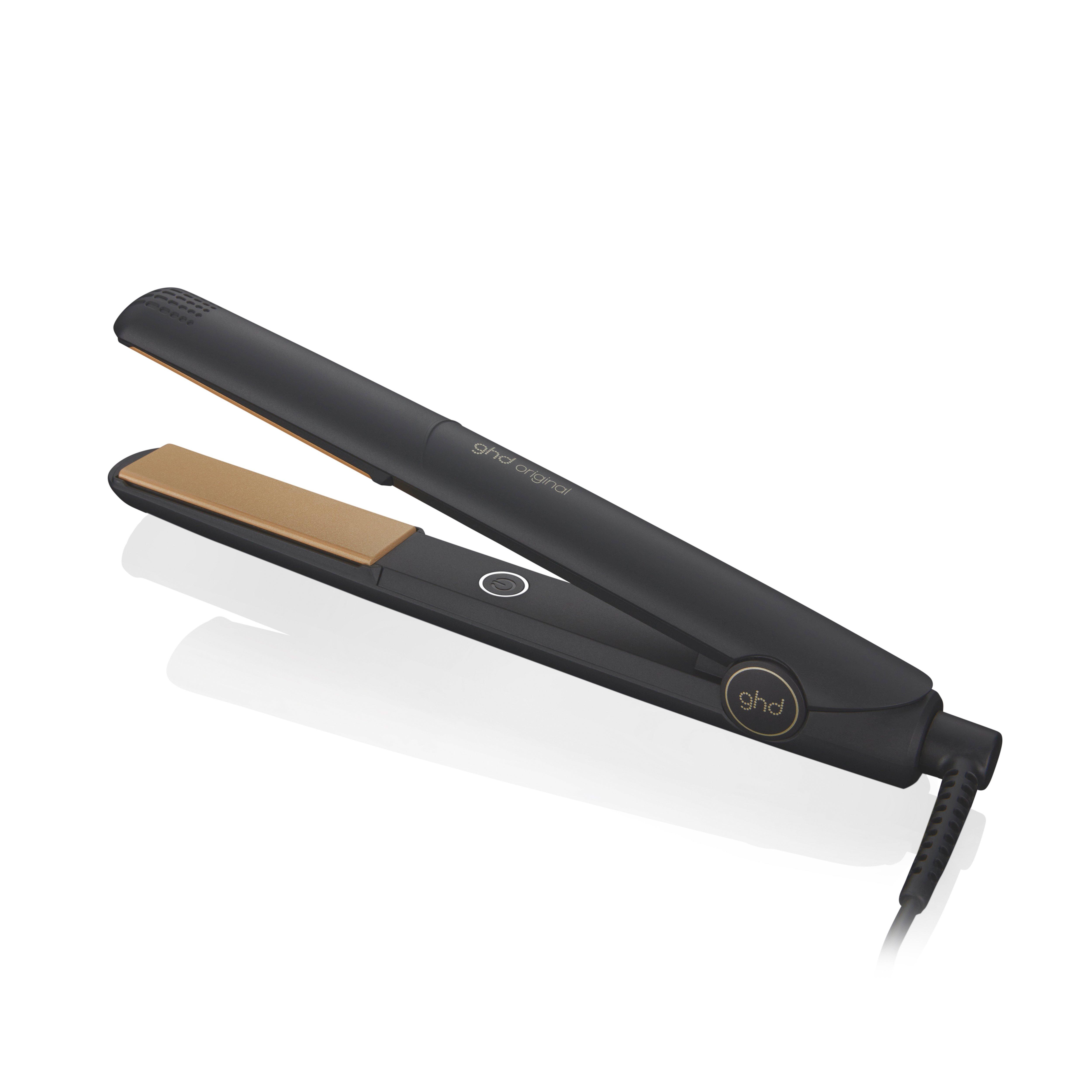 GHD ORIGINAL HAIR STRAIGHTENER BUNDLE SET IN BLACK WITH PADDLE BRUSH