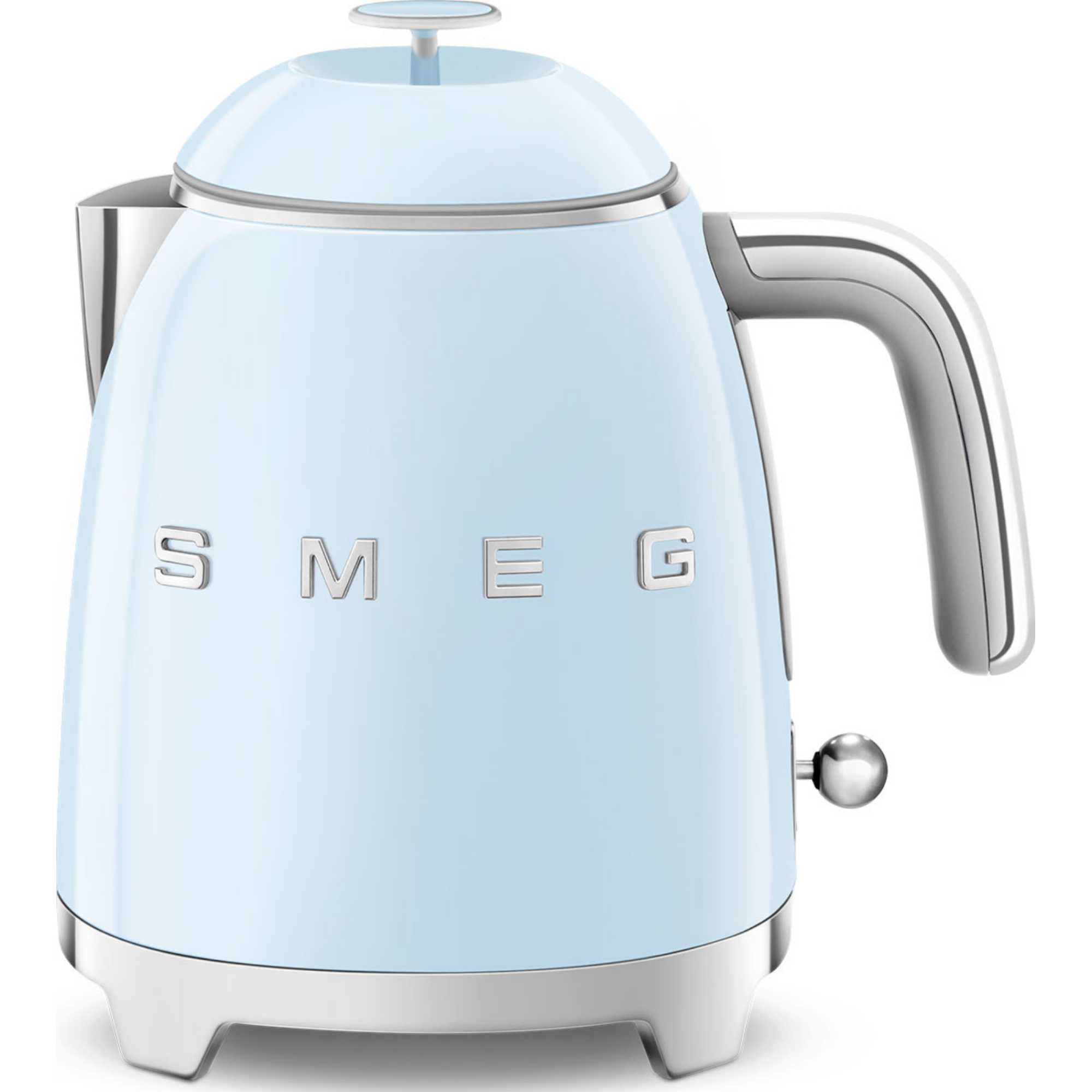 Smeg KLF05PBUK 0.8L Mini Kettle, Retro 50's Style, Anti-Slip Base, Auto Shut Off, 1400W, Blue