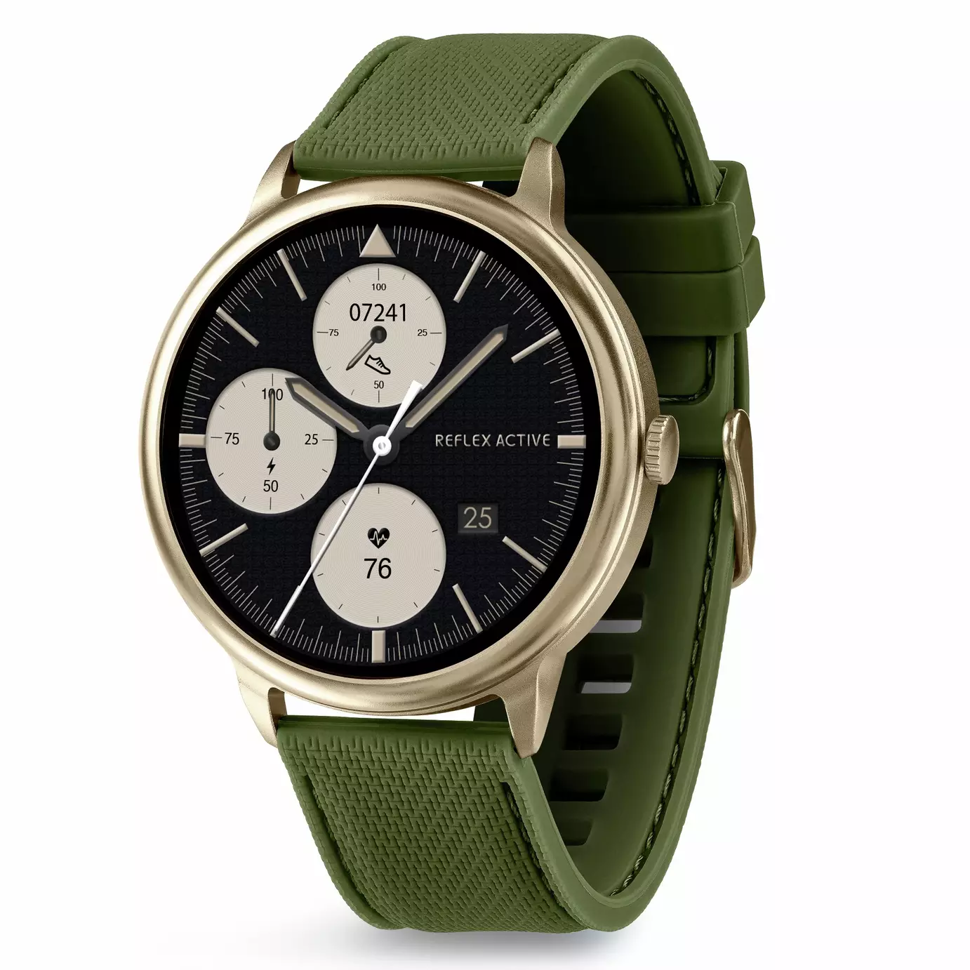Reflex Active Spectra Khaki Silicone Strap Amoled Smart Watch