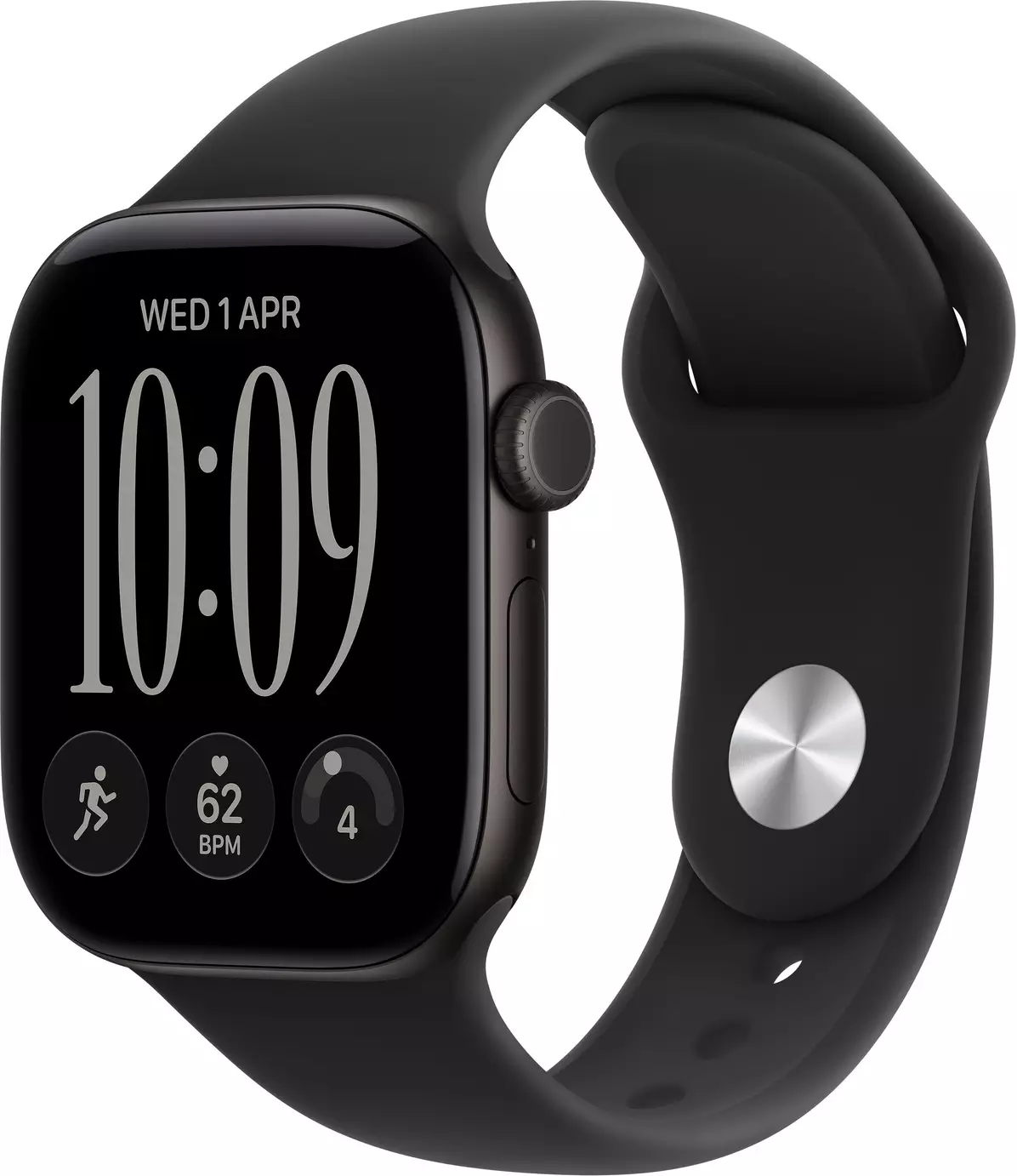 Apple Watch Series 12 GPS 42mm Aluminium Case Black Sport Band - M/L