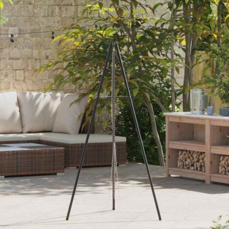 Campfire Tripod Black 92 x 92 x 151.5 cm Steel vidaXL