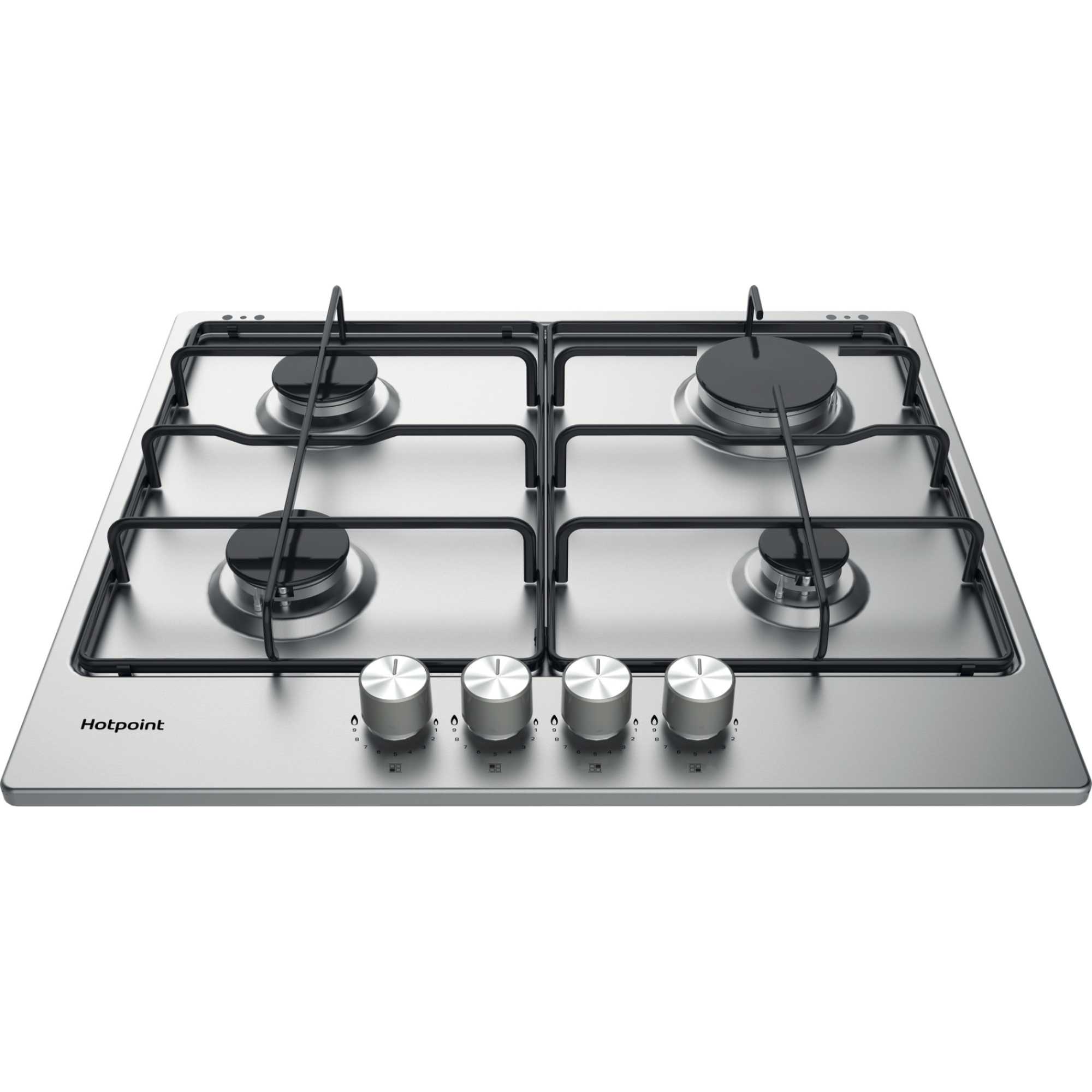 Hotpoint PPH 60P F IX UK 60cm 4 Burner Gas Hob - Silver