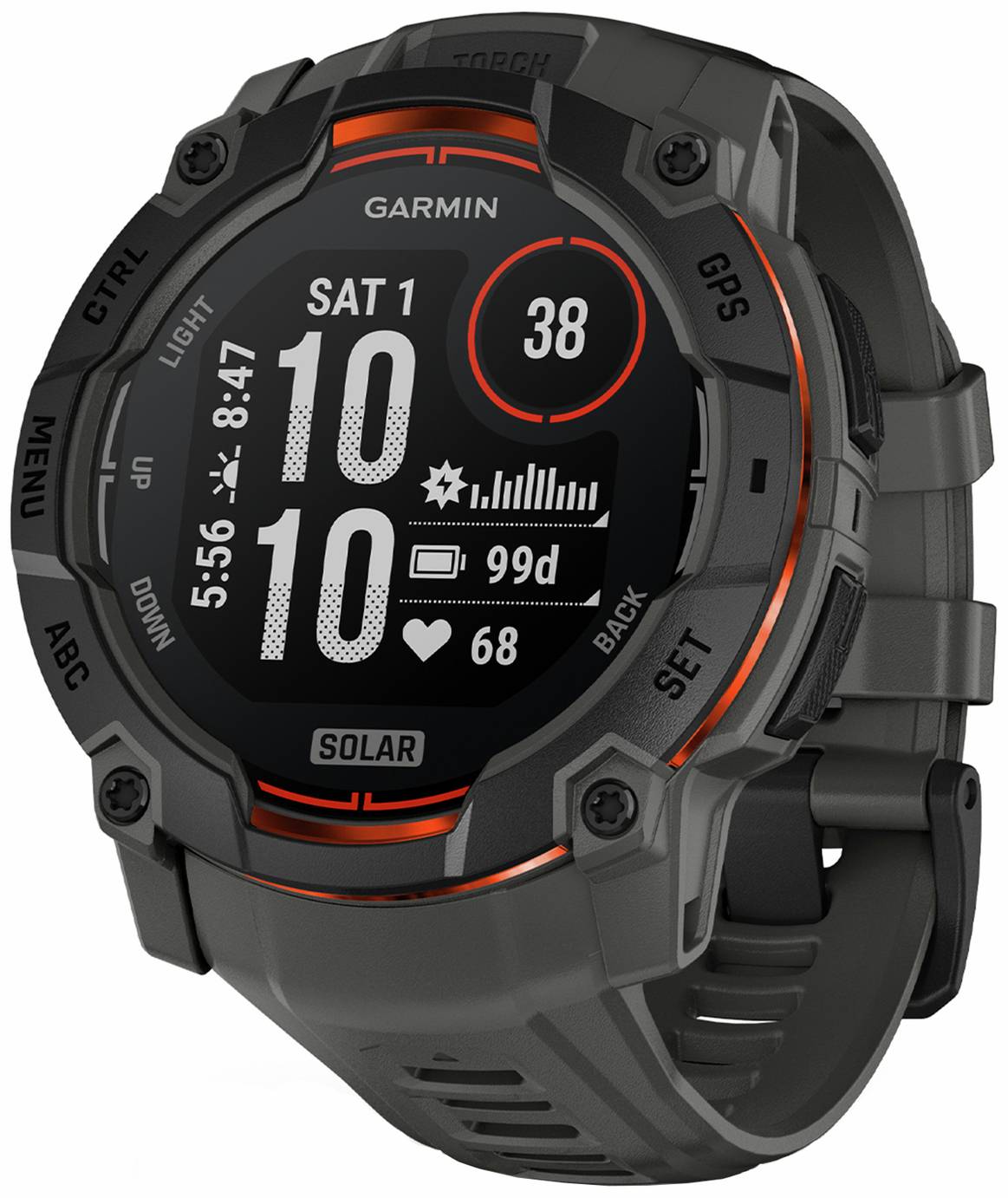 Garmin Instinct 3 Solar 50mm Smart Watch - Charcoal