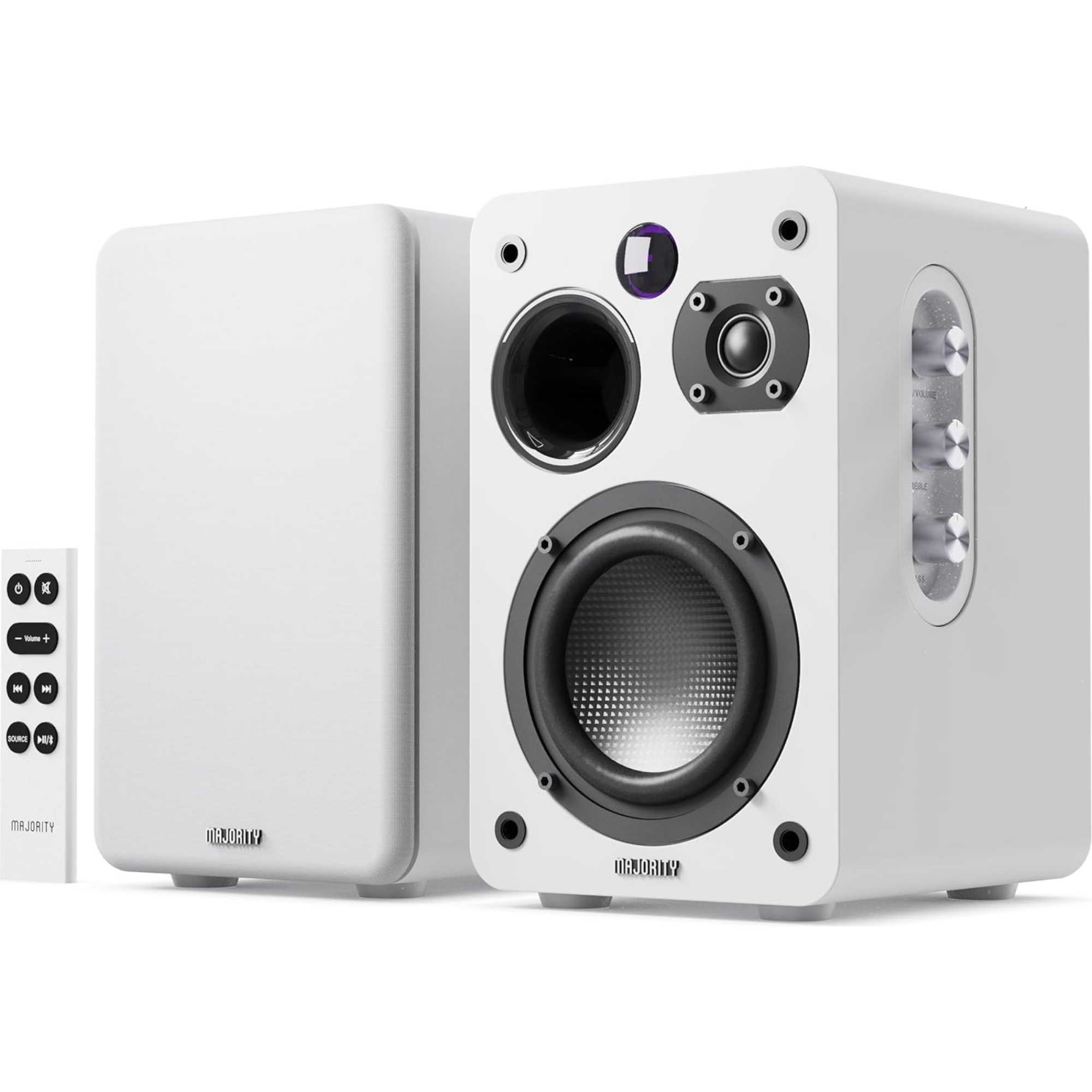 Majority \\ D70XWHT D70X Active Bluetooth Bookshelf Speakers - White