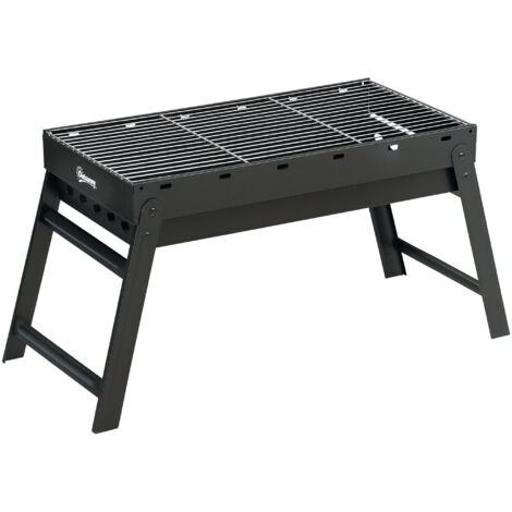 Outsunny Portable Barbecue Charcoal Grill with Pull-Out Charcoal Basin