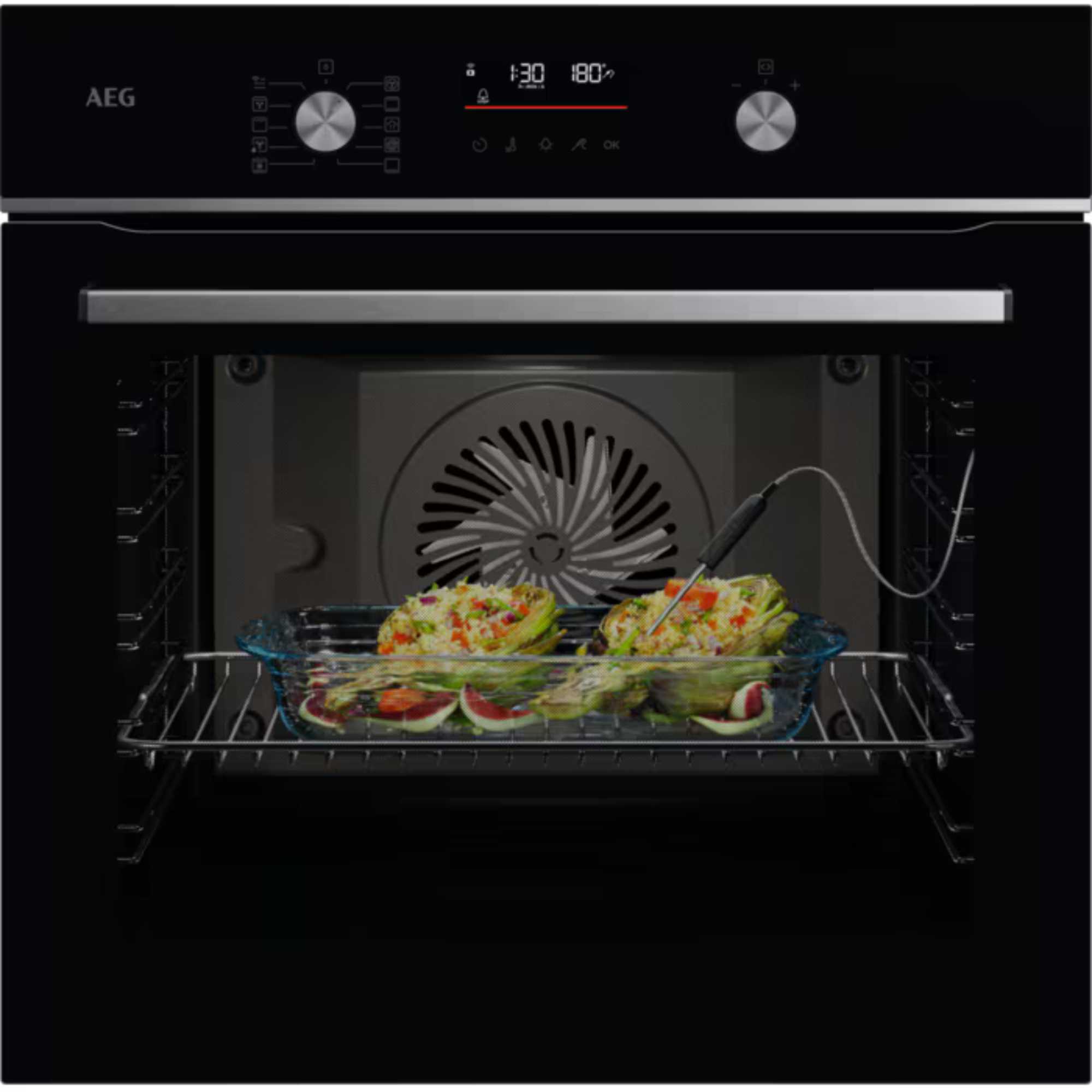 AEG GA5CB501AB 5000 SurroundCook Built-in Oven with SteamBake - Black