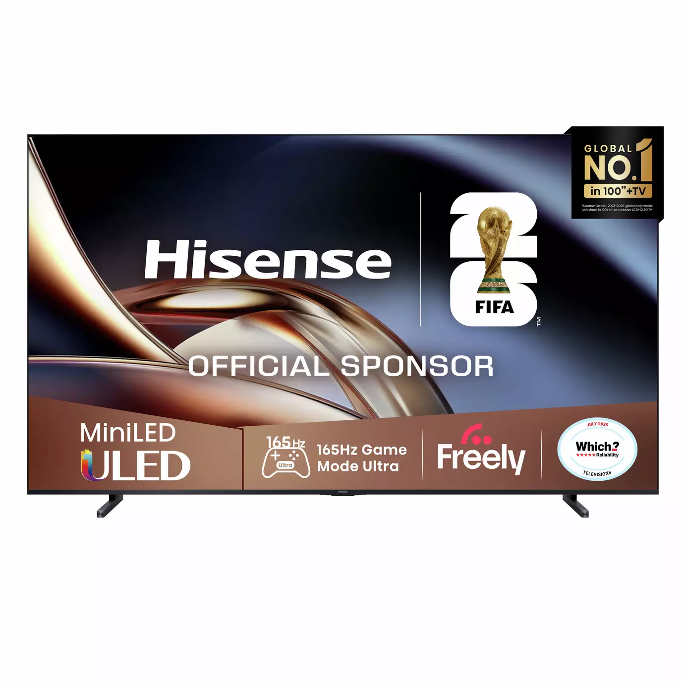 Hisense 100 Inch 100U8QTUK Smart 4K UHD HDR MiniLED Freely TV