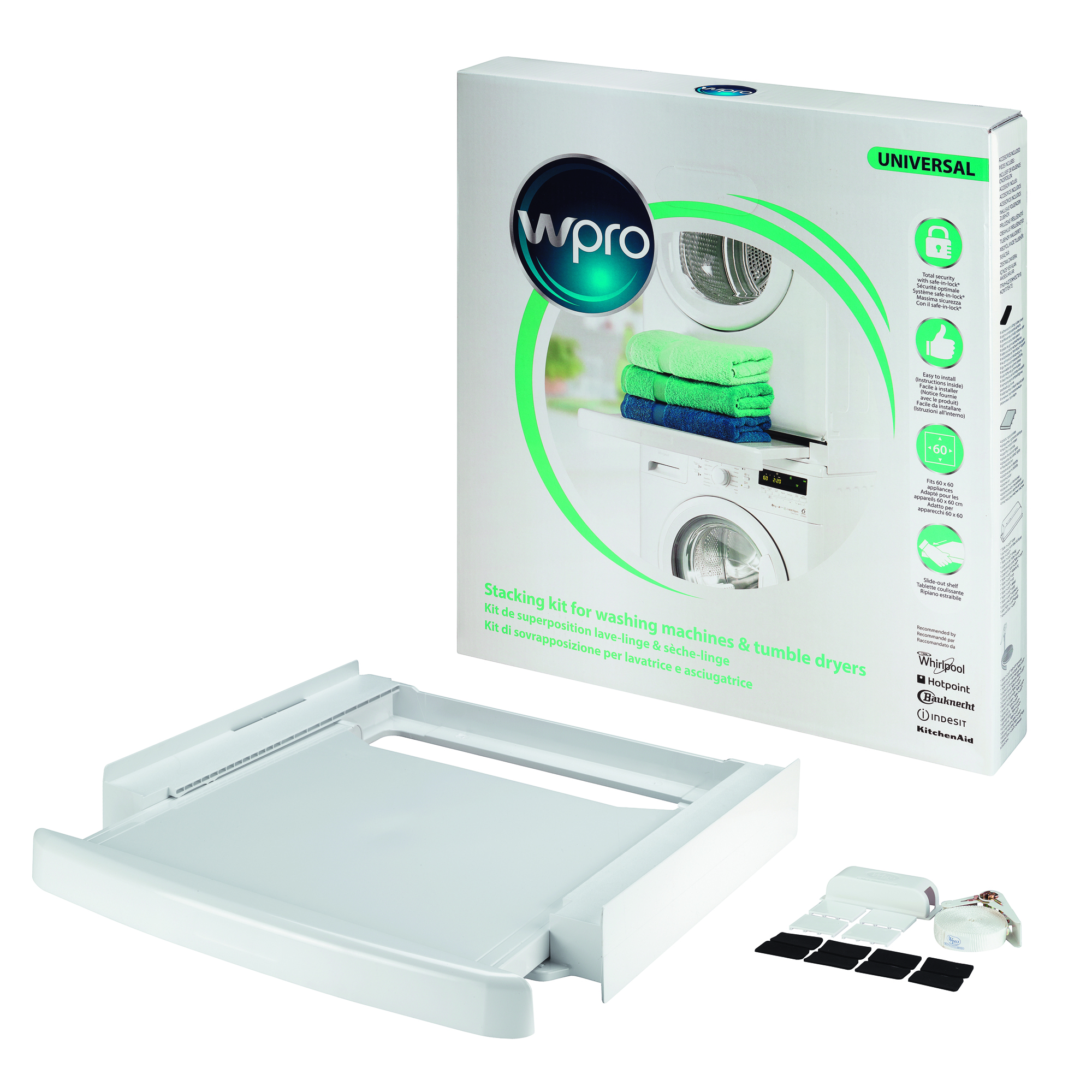 WPRO C00378975 Universal Stacking Kit with Shelf