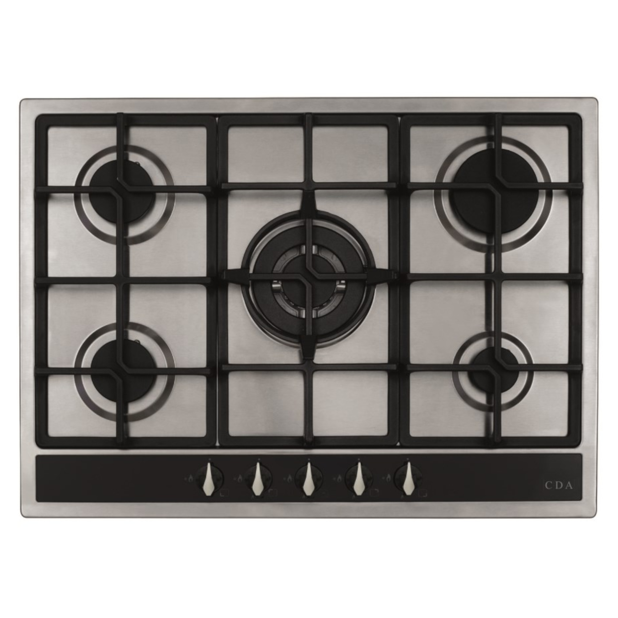 CDA HG7351SS 70cm 5 Burner Gas Hob with Wok Burner