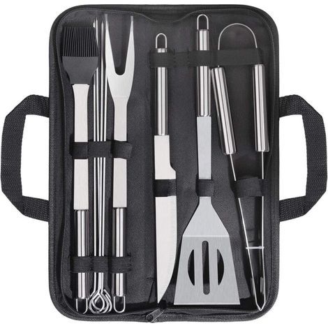 Barbecue Utensils, 9-Piece Stainless Steel Barbecue Kit, Barbecue Tool Kit, Stainless Steel Barbecue Utensils for Grilling, Stainless Steel Barbecue Tool