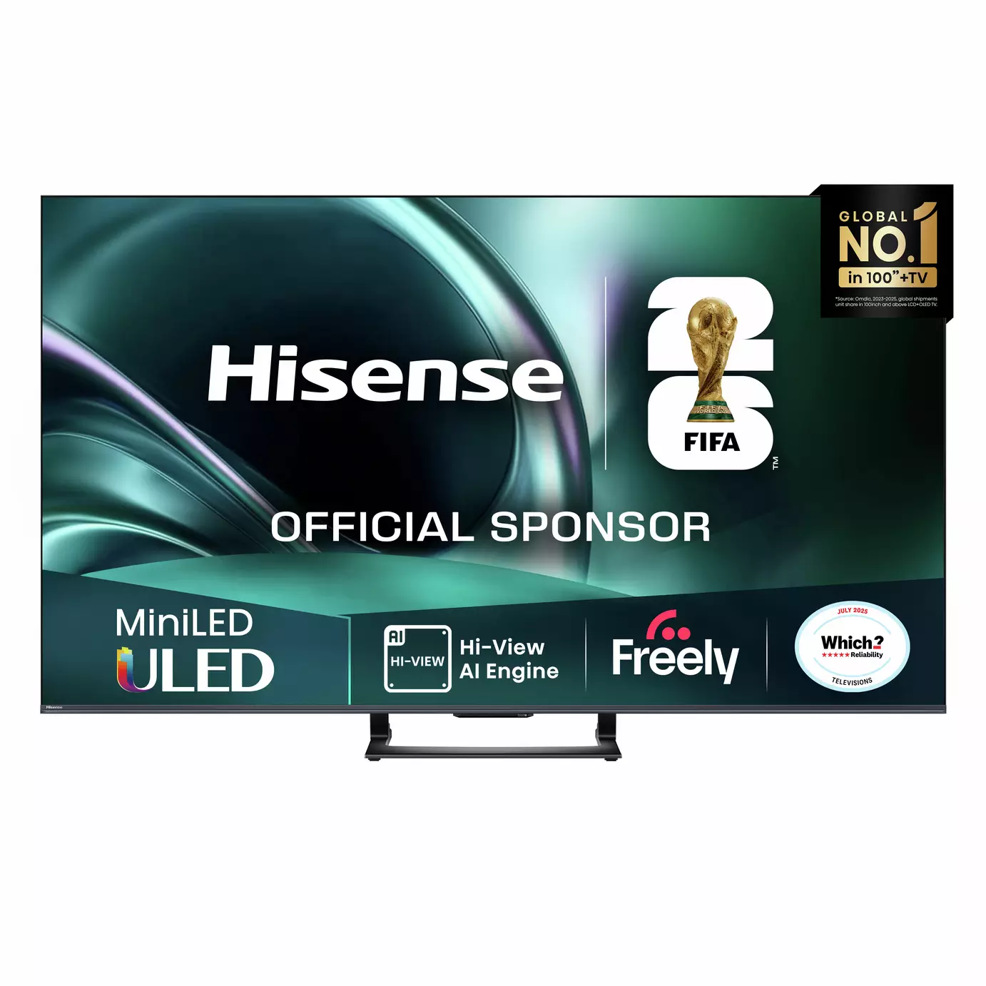 Hisense 55 Inch 55U7QTUK Smart 4K UHD HDR Mini LED Freely TV