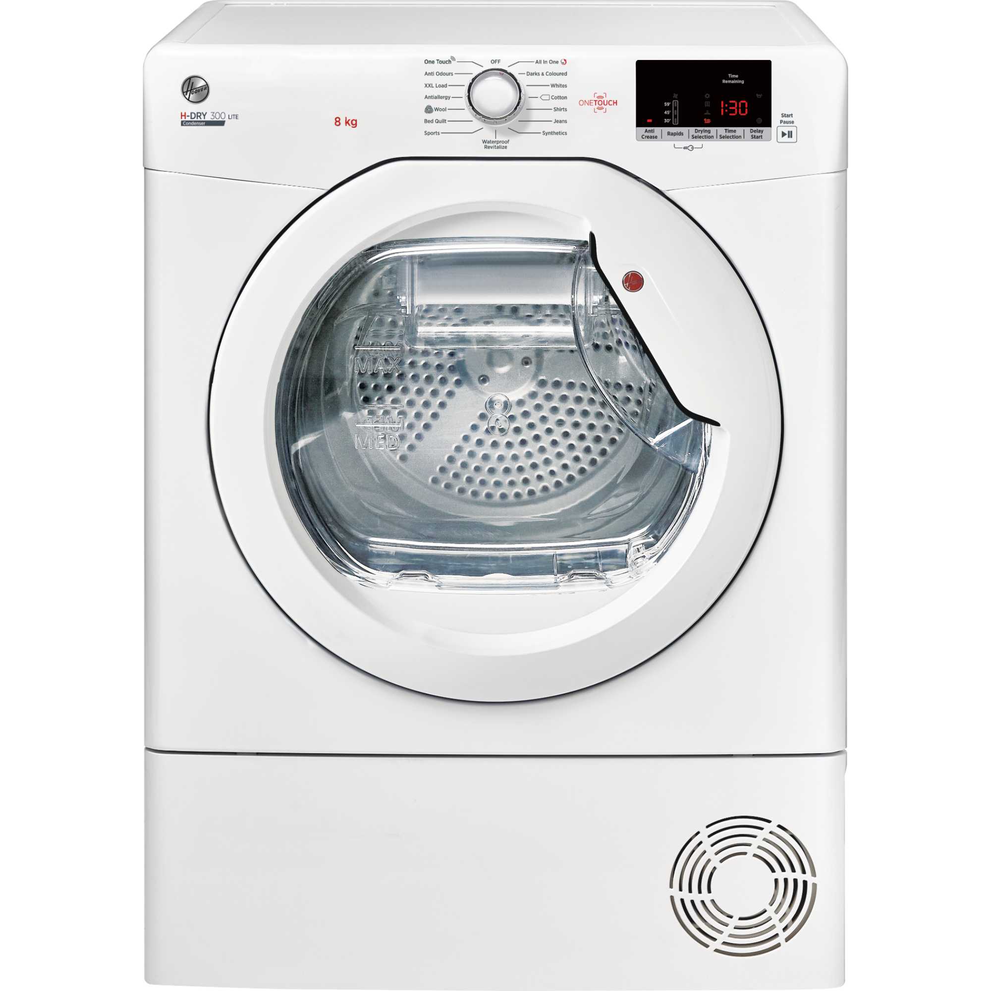 Hoover HLE C8DE-80 H-DRY 300 LITE 8kg Condenser Tumble Dryer - White