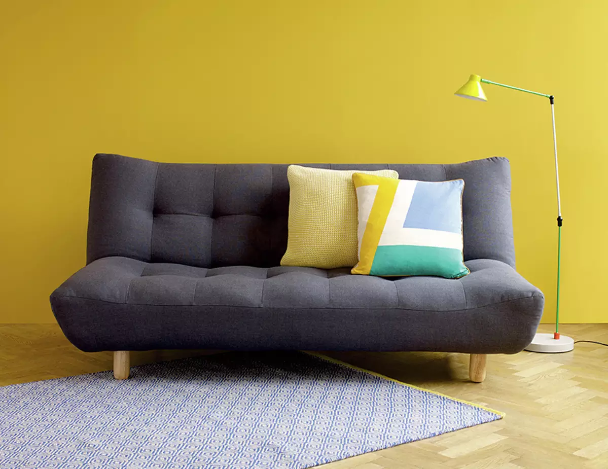 Kota 3 Seater Fabric Clic Clac Sofa Bed - Charcoal