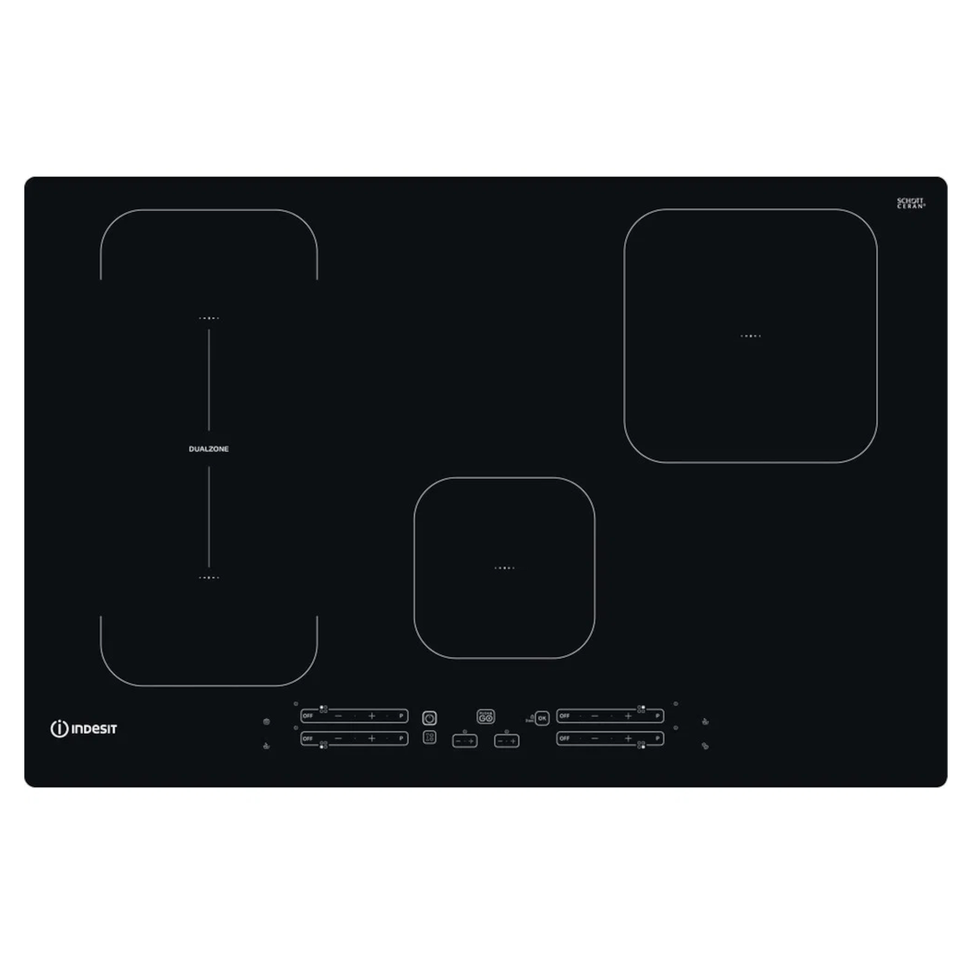 Indesit IB 21B77 NE 77cm Built-In 4 Zone Induction Hob - Black