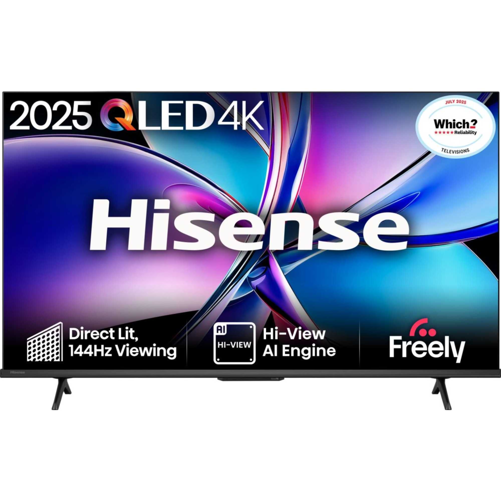 Hisense E7QTUK PRO 50" 144Hz QLED Smart AI TV with Freely - 50E7QTUK-PRO