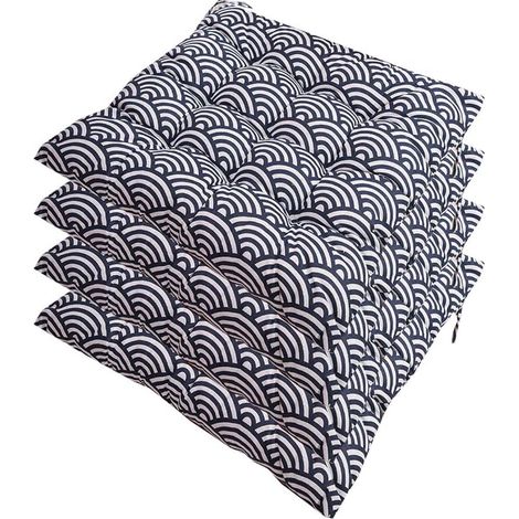 Set of 4 Chair Cushions, Soft Padded Chair Cushions with Ties, Portable Home and Office Decoration, Multicolor, Soft Seat Cushion 40 x 40 cm