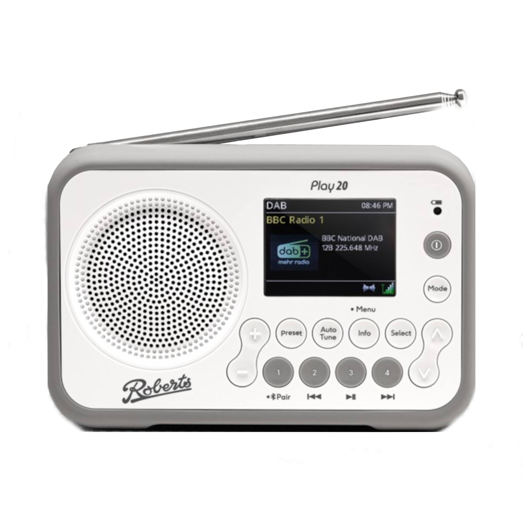 Roberts PLAY20-WT Play 20 DAB+ & FM Portable Radio - White