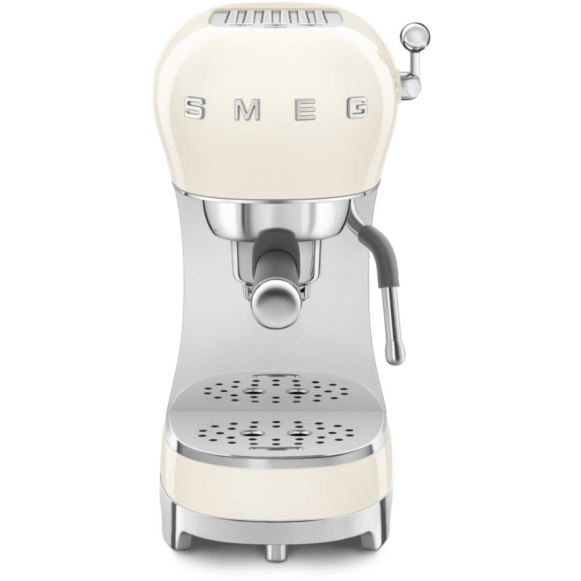 Smeg ECF02CRUK Espresso Coffee Machine with Steam Wand - Cream