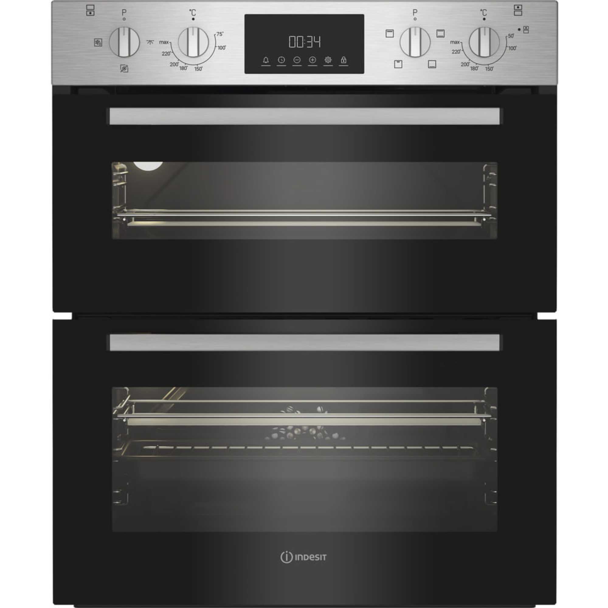 DUI 12D IX Built-Under Electric Fan Double Oven - Stainless Steel | IND