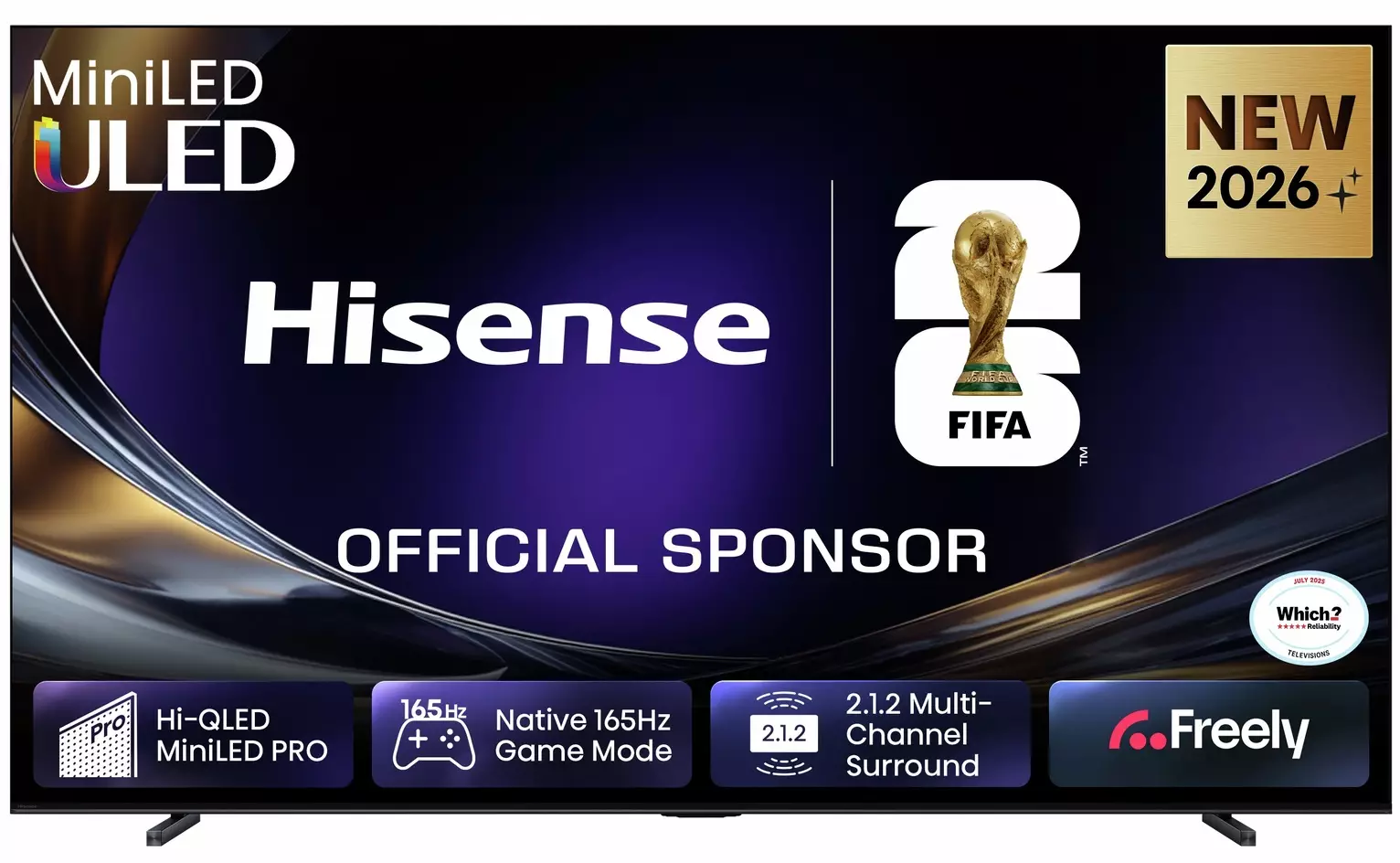 Hisense 100In 100U7STUK Smart Pro 4K UHD HDR MiniLED QLED Freeview TV