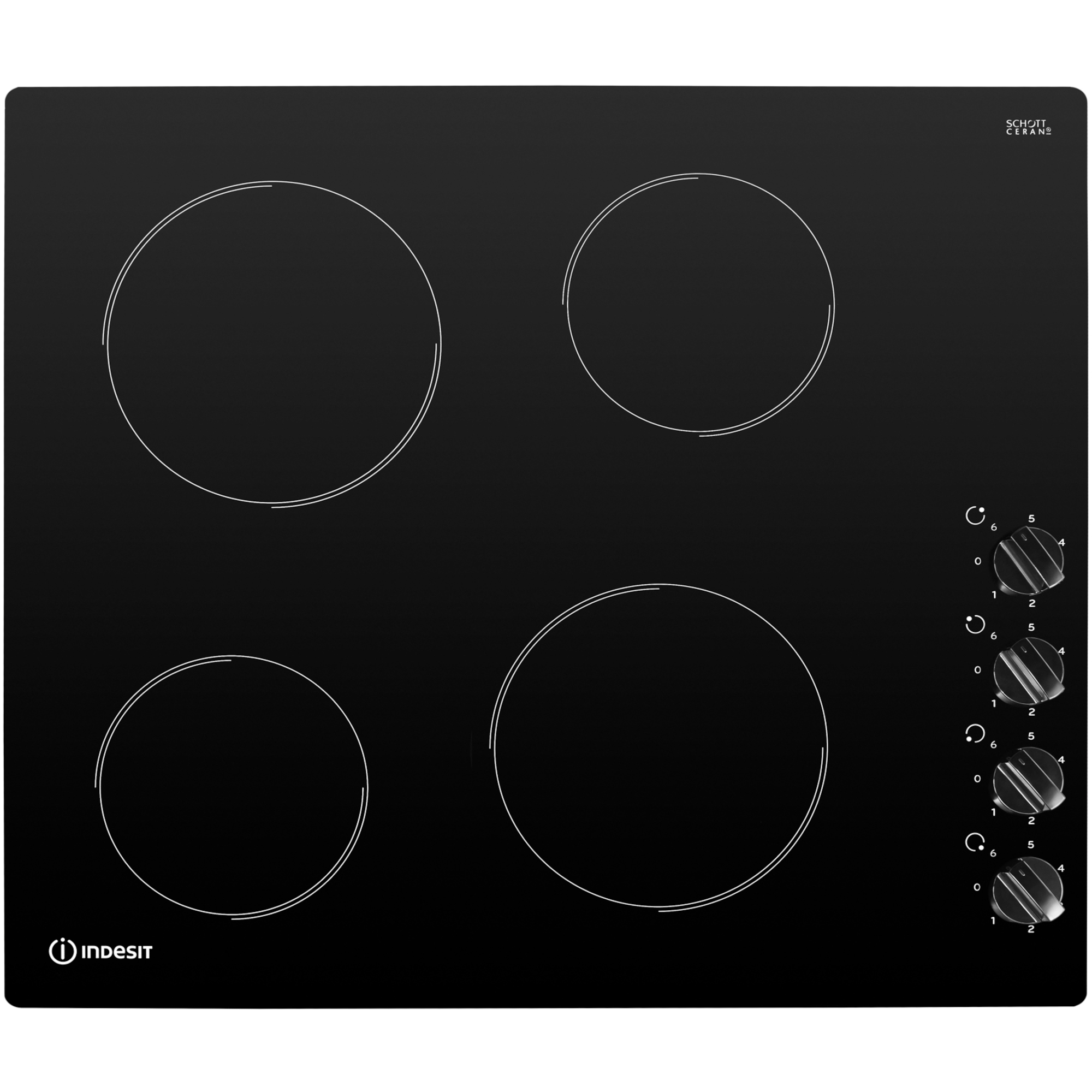 Indesit RI 860 C 60cm Built-In 4 Zone Ceramic Hob - Black