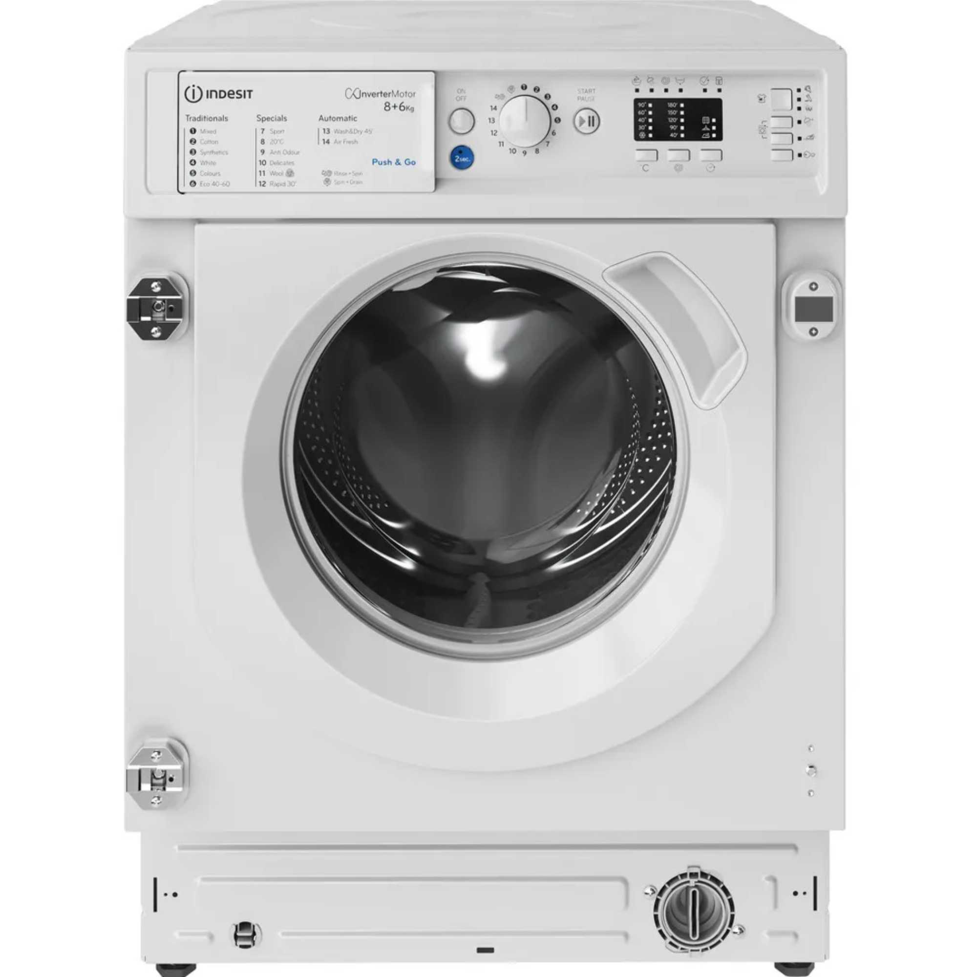 Indesit Push&Go 8kg Wash 6kg Dry 1400rpm Built-In Washer Dryer - BI WDIL 861485 UK