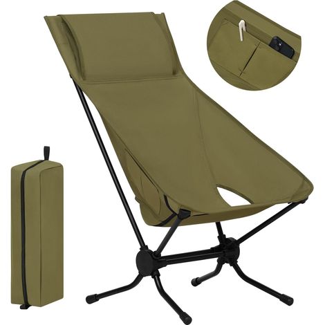 WOLTU 1x Folding Camping Chairs High Back - Green