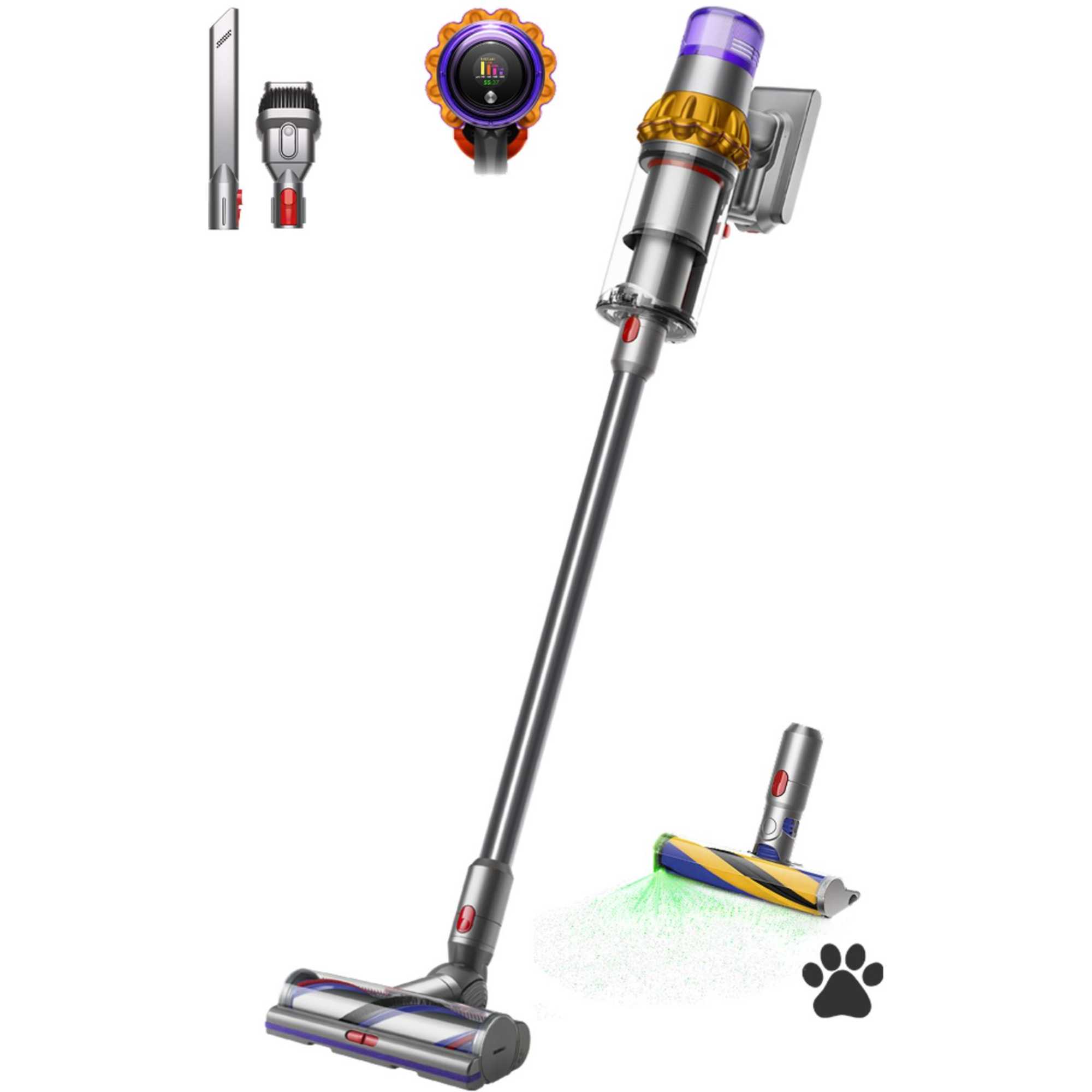 Dyson V15 Detect Absolute Cordless Vacuum, Yellow/Nickel