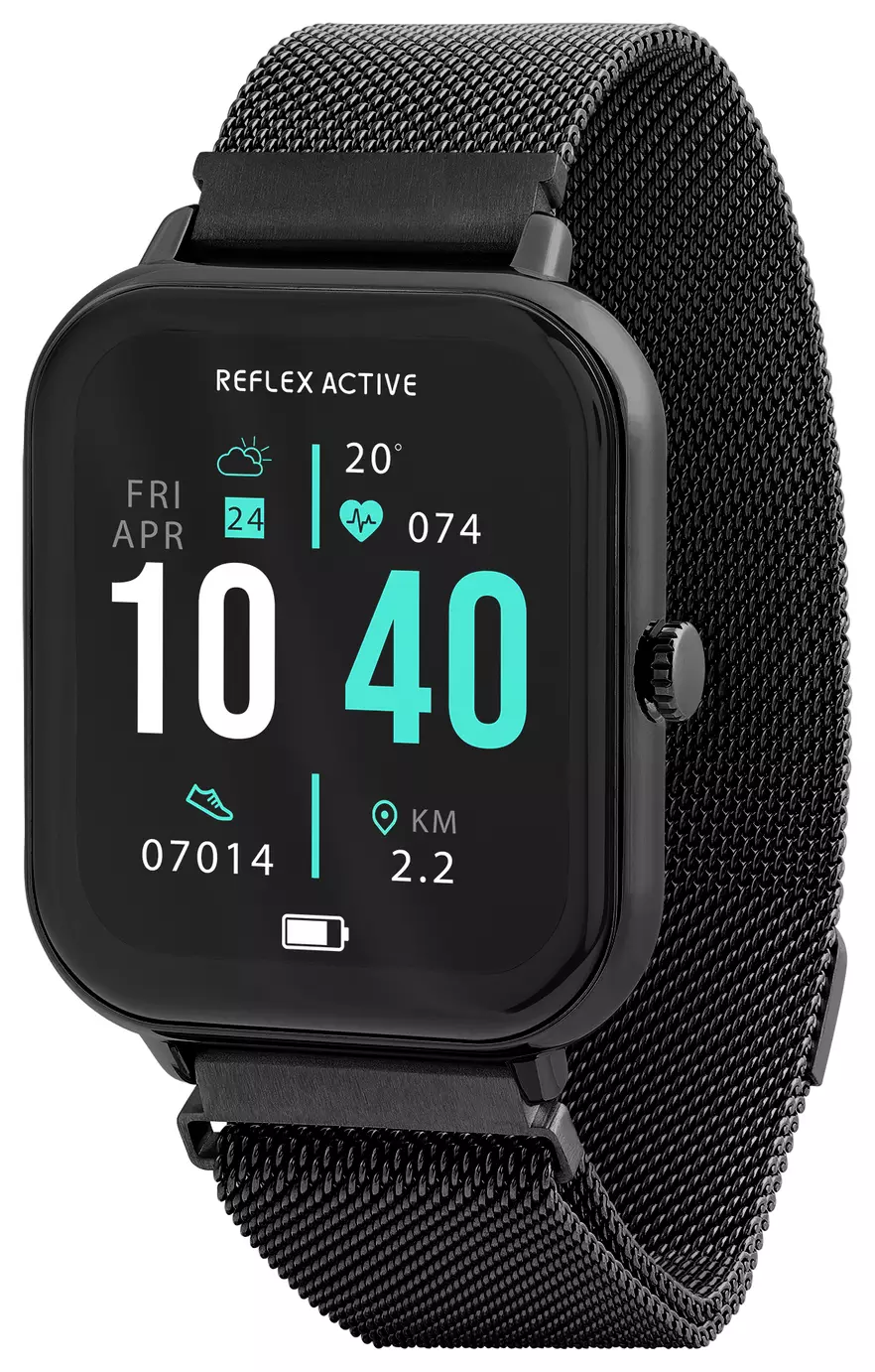 Reflex Active Nexus Series 23 Black Mesh Strap Smart Watch