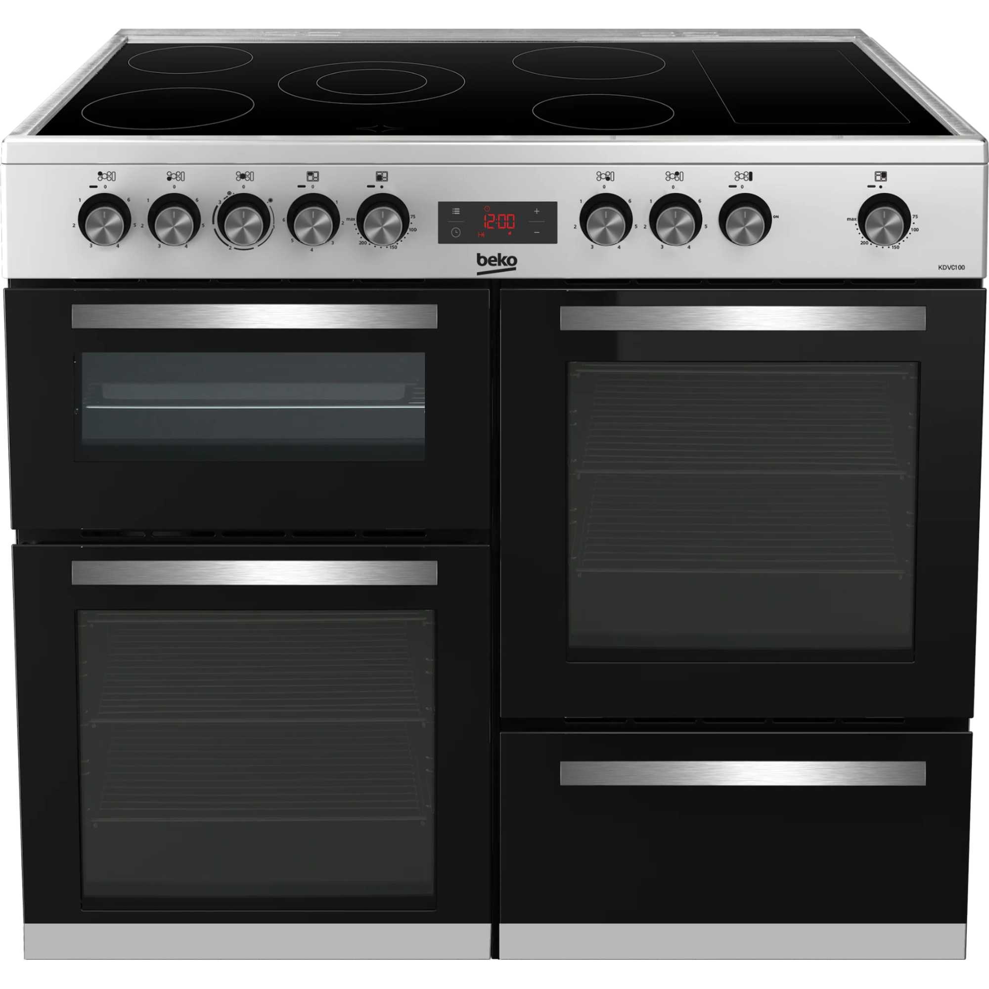 Beko 100cm Double Oven Range Cooker with 5 Ceramic Hobs