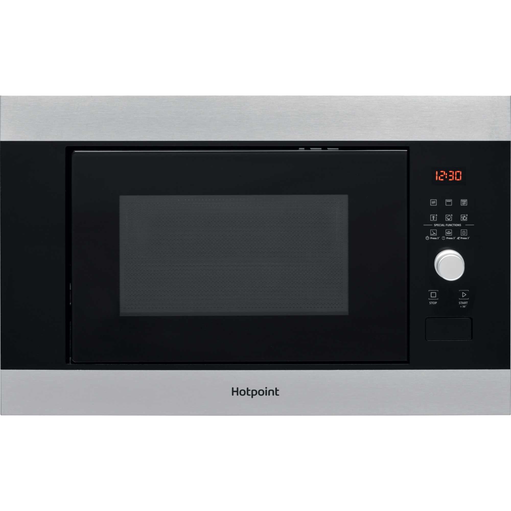 Hotpoint MF25G IX H Built-In 900W Microwave with 1000W Quartz Grill - Stainless Steel
