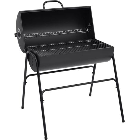 Barrel Grill with 2 Cooking Grids Black 80x95x90 cm Steel vidaXL