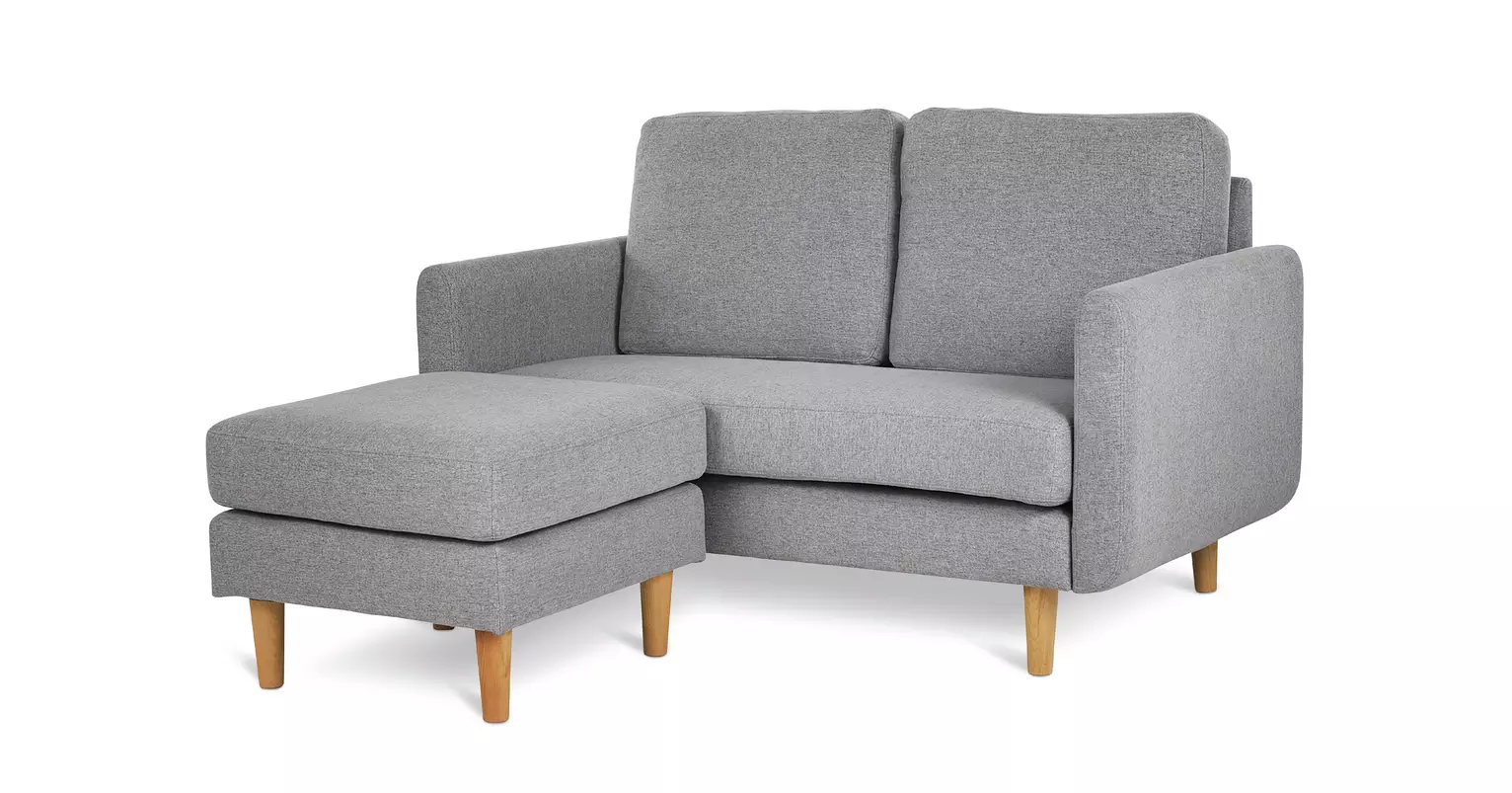 Remi Fabric 2 Seater Chaise - Light Grey