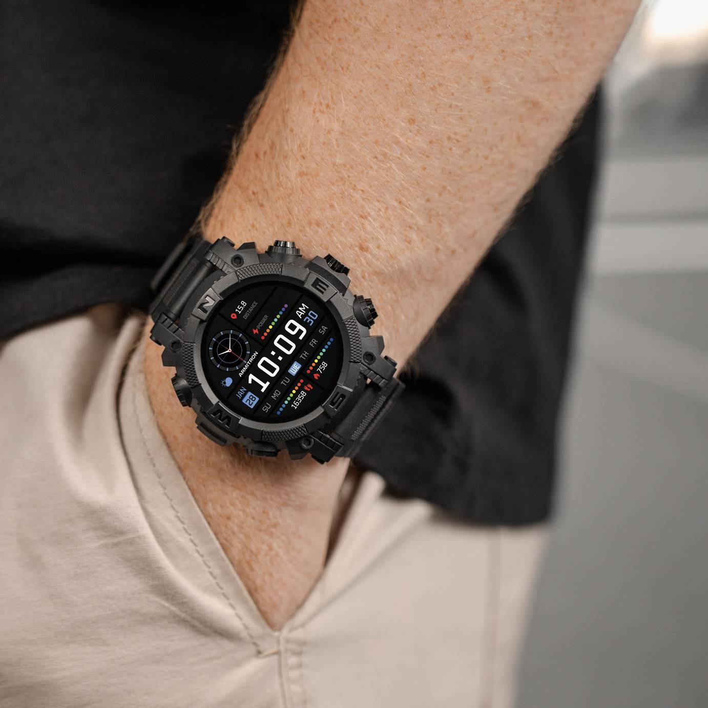 Reflex Active Series 38 Black Sports Calling Smart Watch