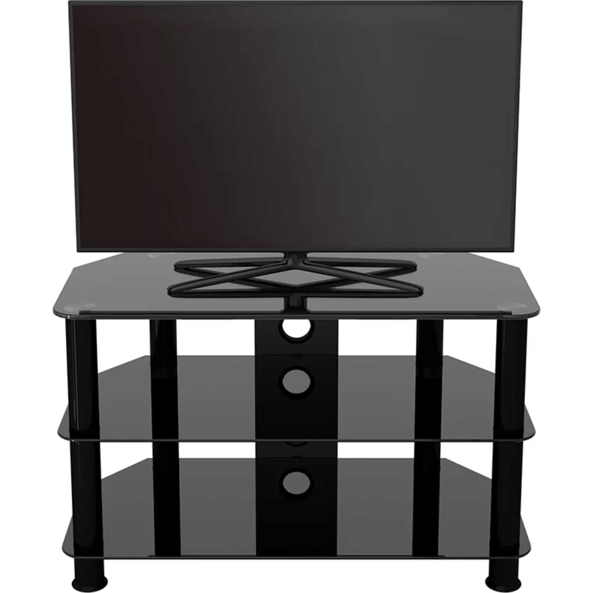 AVF SDC800CMBB 80cm Glass Corner TV Stand - Black