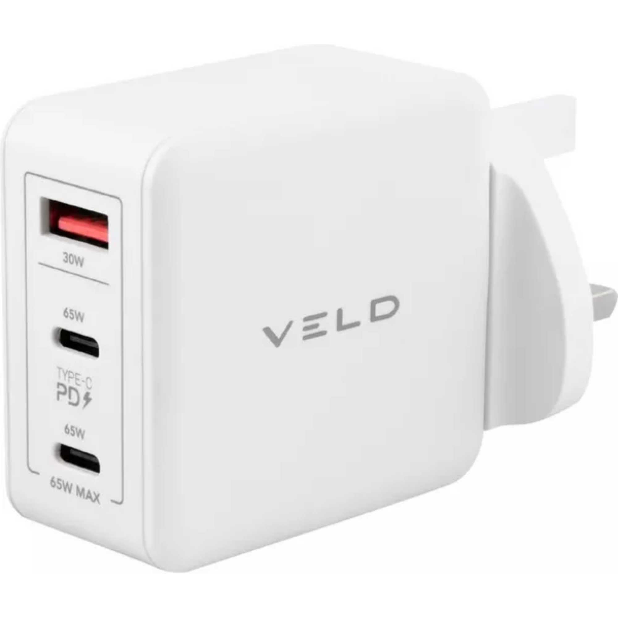 VHG65JW Super Fast 3 Port 65W USB Wall Charger | VELD