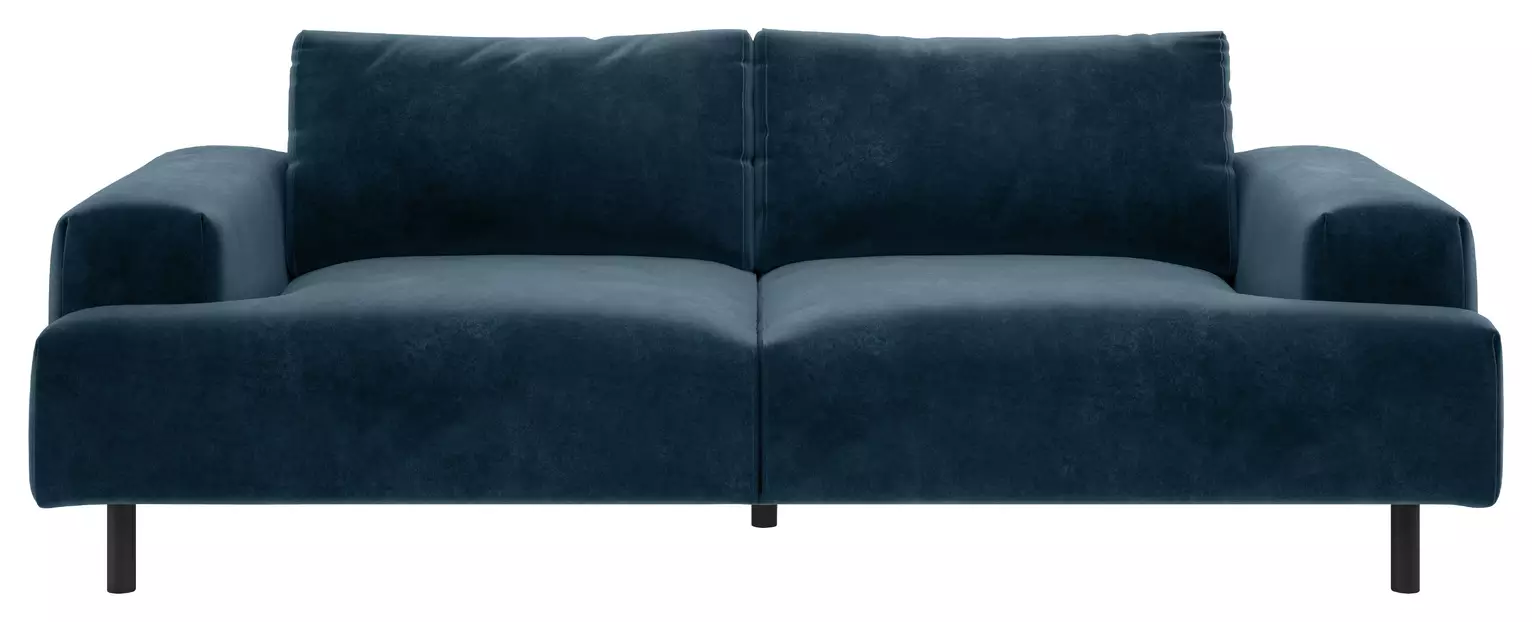 Julien Velvet 3 Seater Sofa - Navy Blue