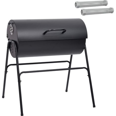 Barrel Grill with 2 Cooking Grids 3 pcs 80 x 73 x 90 cm Metal vidaXL